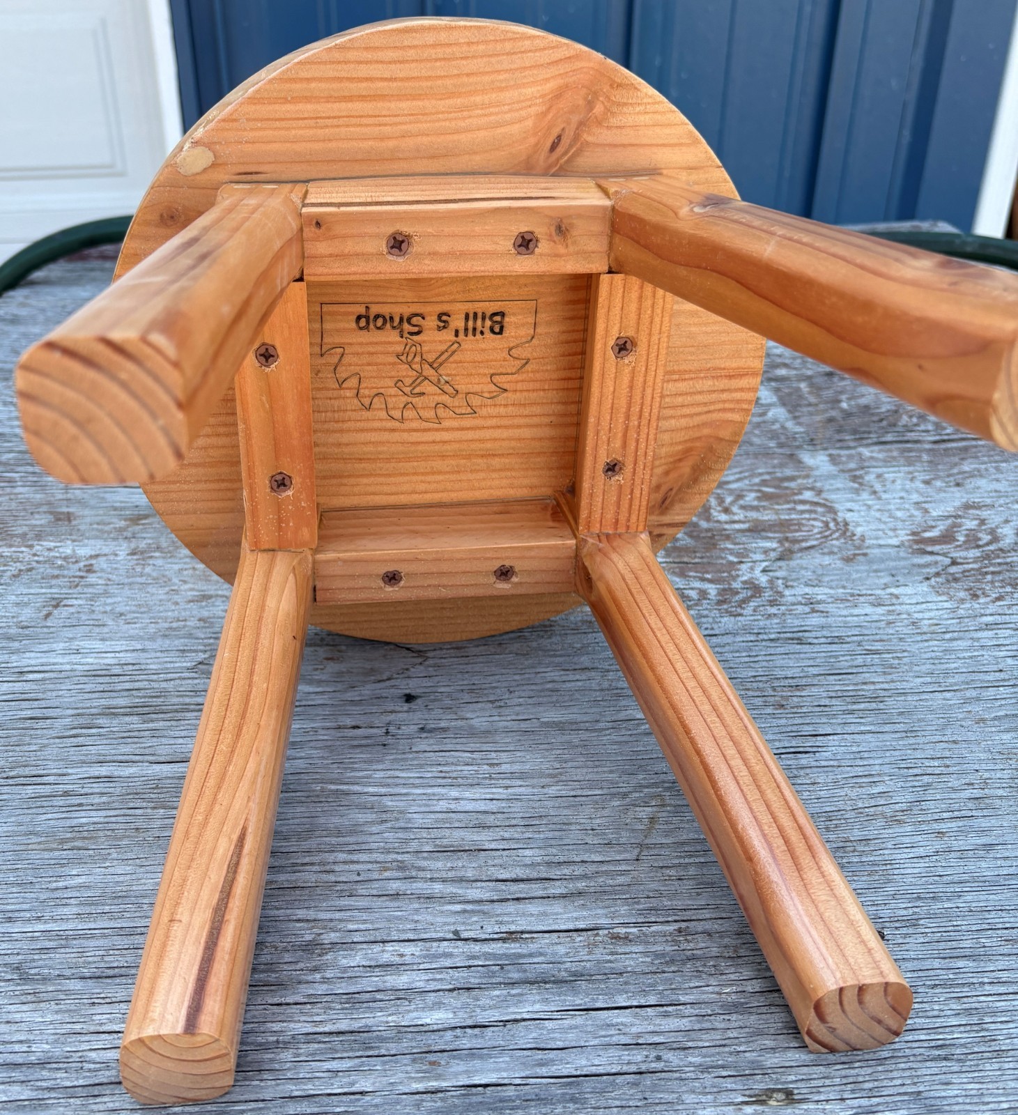 Wooden stool Hand painted with an American Flag