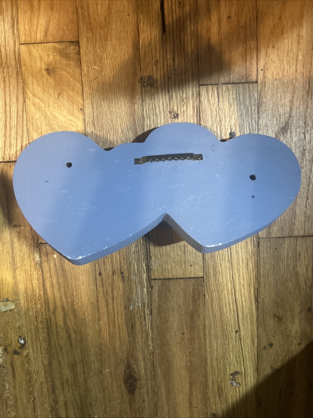 VTG Handmade Wooden Blue Hearts Shaped Shelves Whimsical Cottage Core Nursery