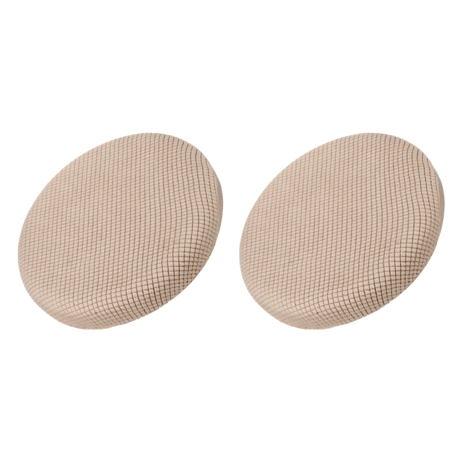 2 Pack Round Bar Stool Covers Dia 11″-16″ Non-slip Seat Cover Khaki