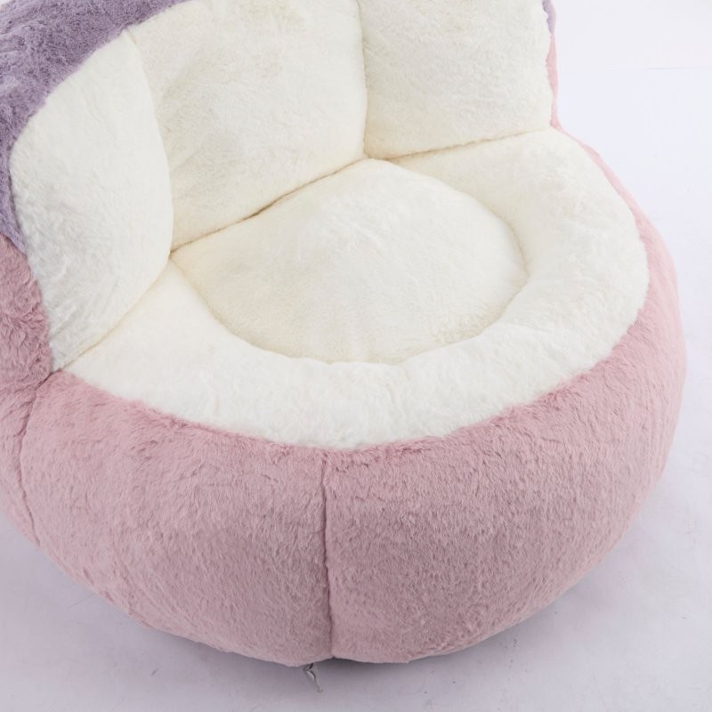 Oversized Multicolor Bean Bag Chairs Sofa Faux Fur Couches Filled Skin-Friendly