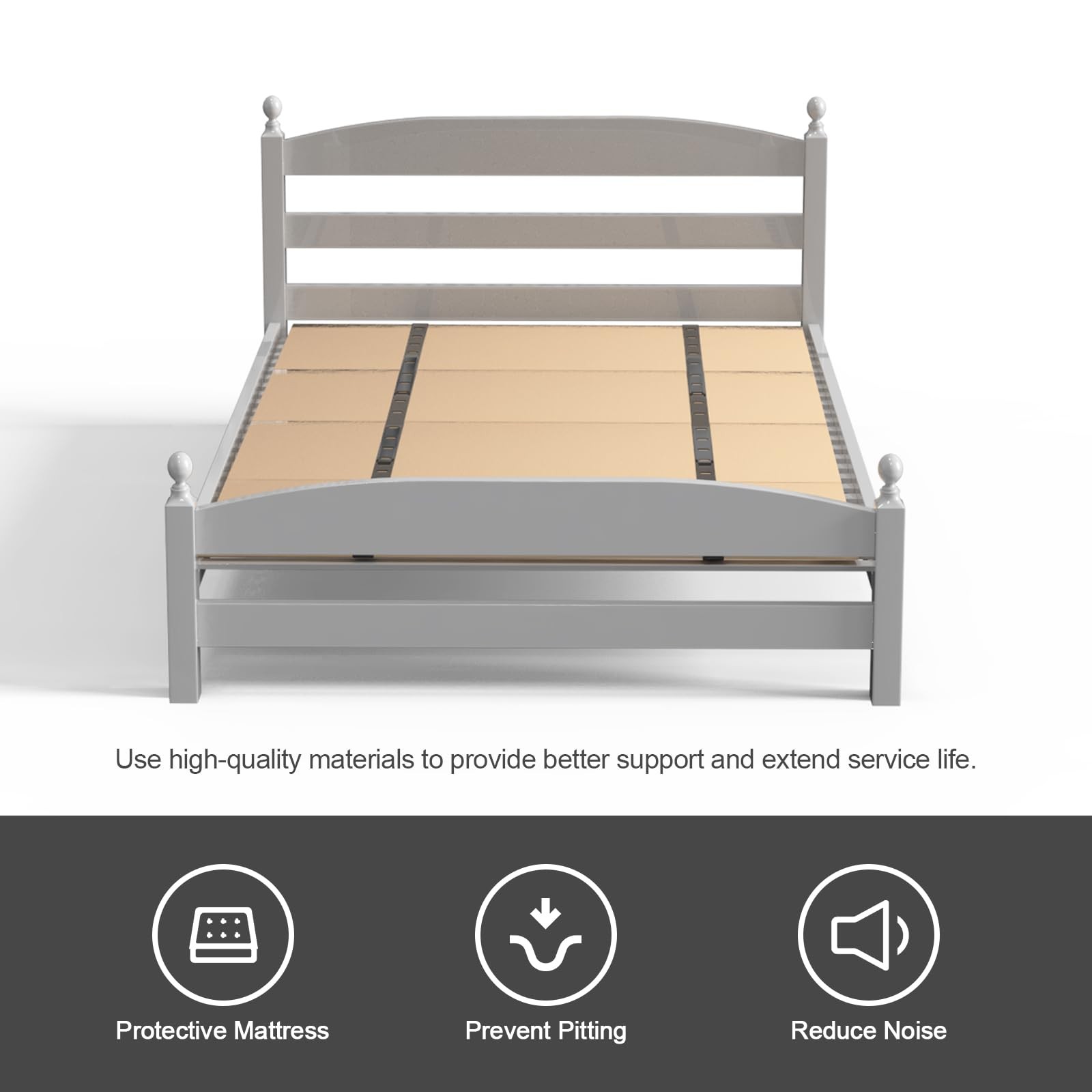 “Queen Bunkie Board – Wooden Bed Slats for Mattress Support, 30″x60″ Twin Size”