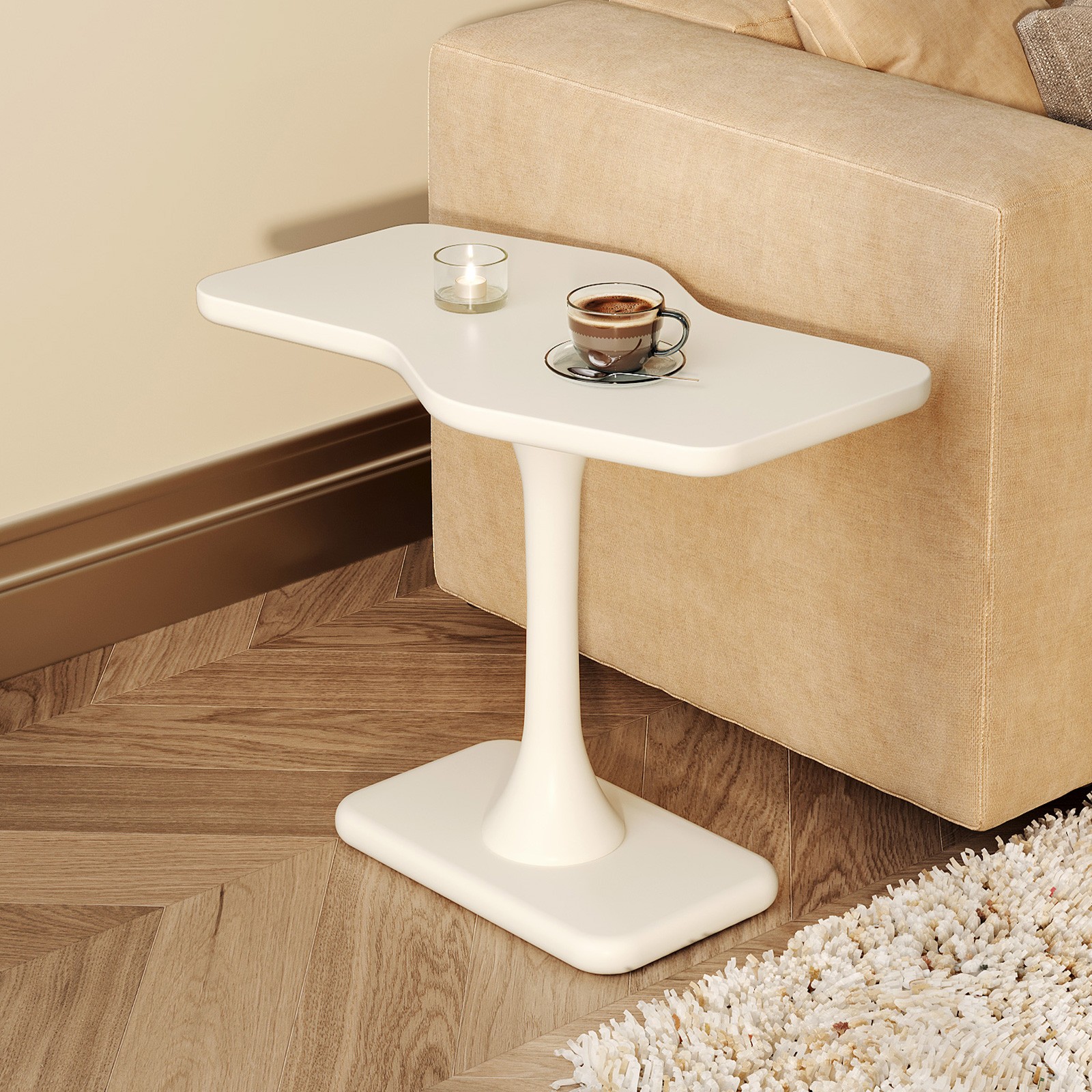Modern Irregular End Table,Small SideTable,Sofa Table for Living Room,Nightstand