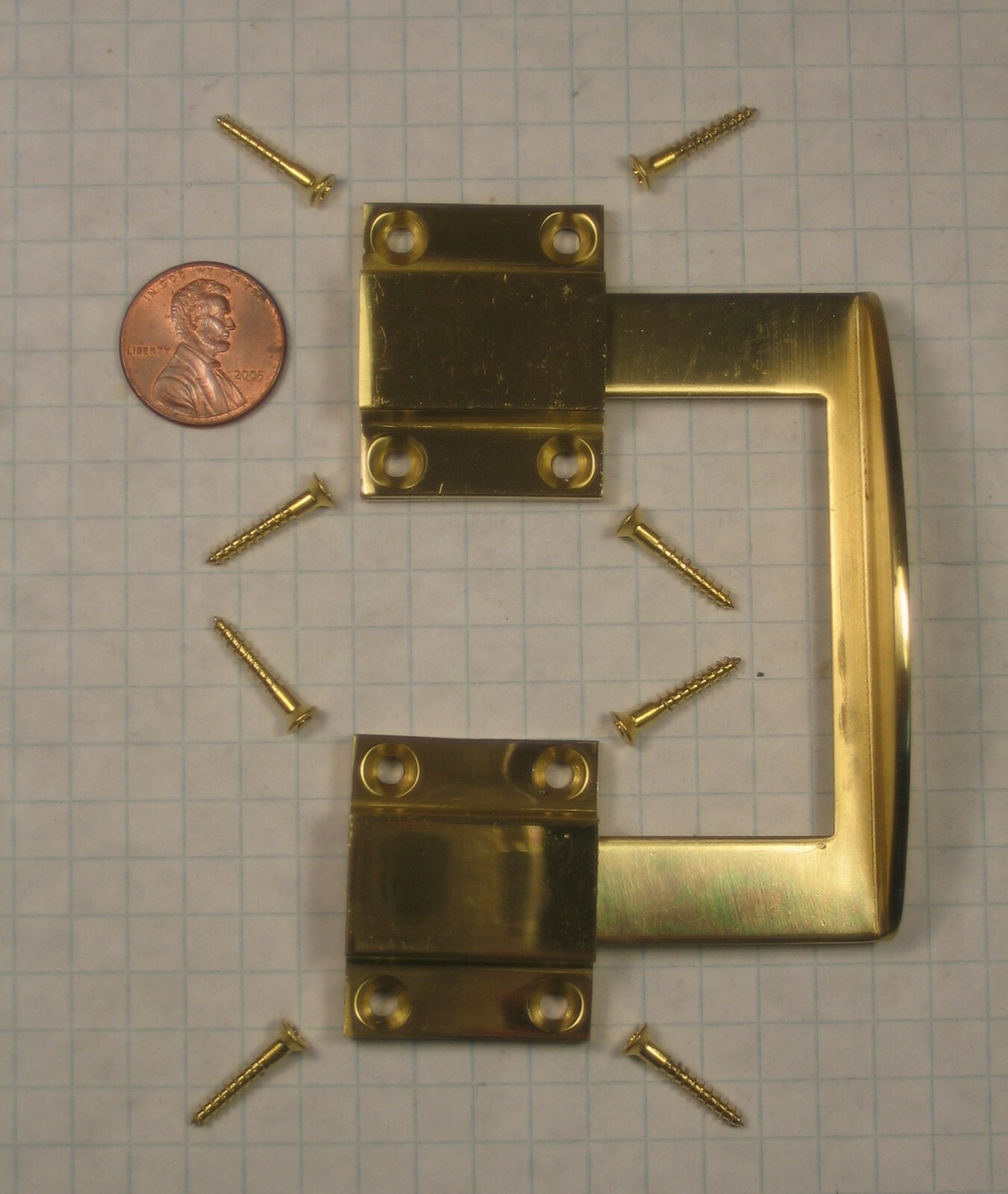 ANTIQUE TABLE LEAF LOCKS FOR EXTENSION TABLES, SOLID BRASS, POLISHED,WITH SCREWS