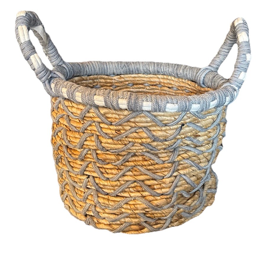 Woven Decorative Storage Basket, X-Large, 11″ x 15″ x 15″, Twisted W/ Handles