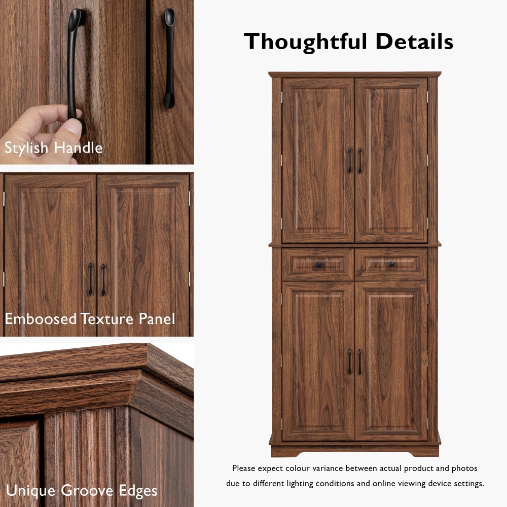 Kitchen Pantry Storage Cabinet Cupboard w/Pull Out Organizer Door Shelves Drawer