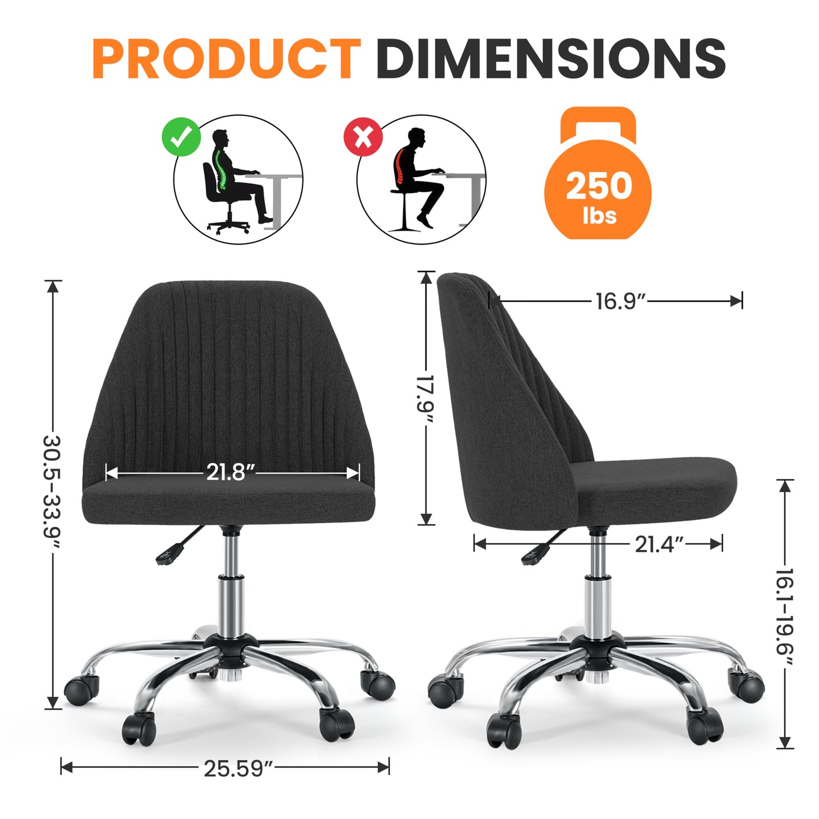 Multi Color Comfy Office Chair with Rolling Wheel Adjustable Computer Task Chair