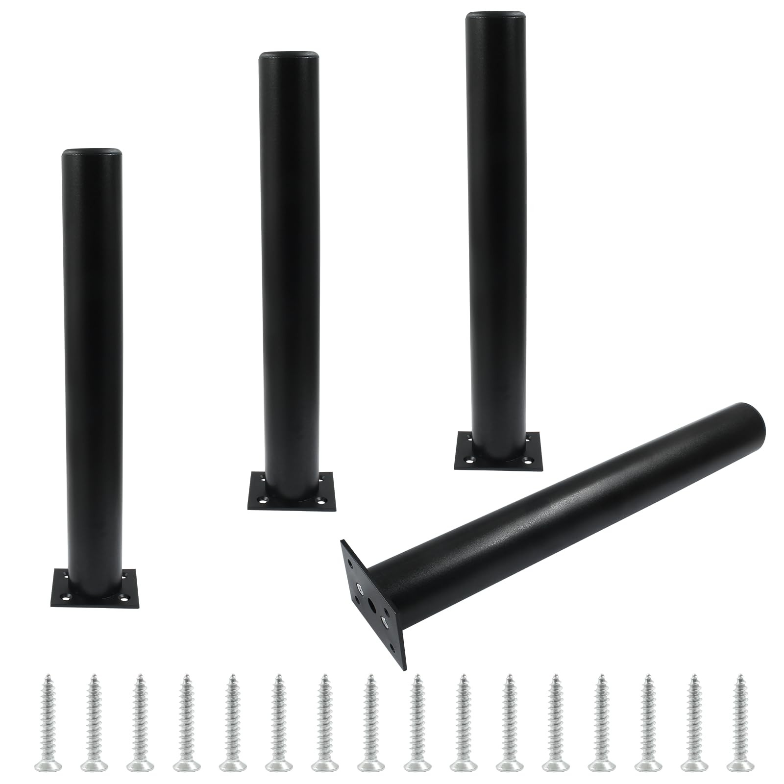 4 Pcs 12”/ 300mm Aluminum Alloy Furniture Legs with Screws Metal Adjustable F…