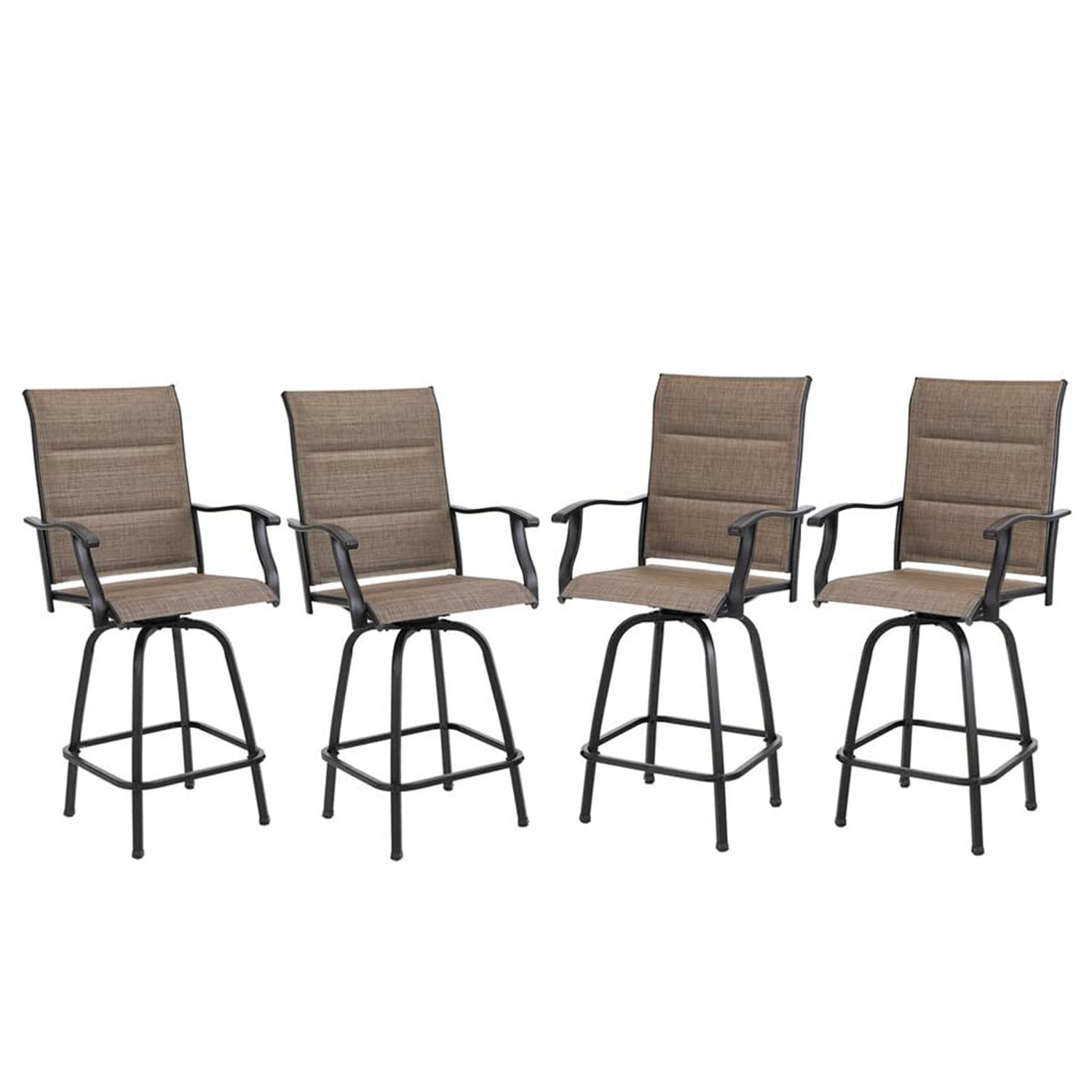 Patio Swivel Bar Stools Set of 4 Bar Height Outdoor Patio Chairs
