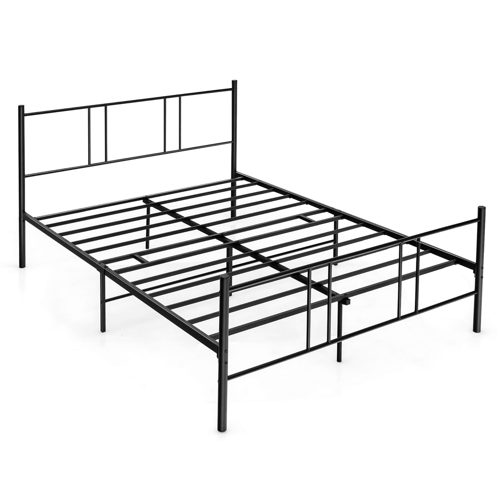 Full Size Steel Platform Bed Frame Headboard Heavy-Duty Mattress Foundation