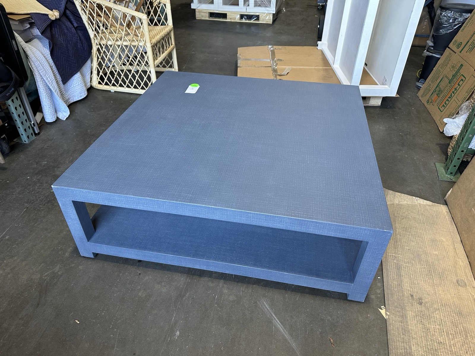 Serena & Lily Driftway Square Coastal Coffee Table-Indigo Blue
