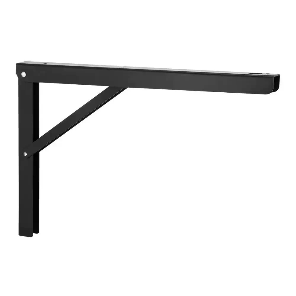 EVERBILT 16in Heavy Duty Folding Bracket Matte Black Finish