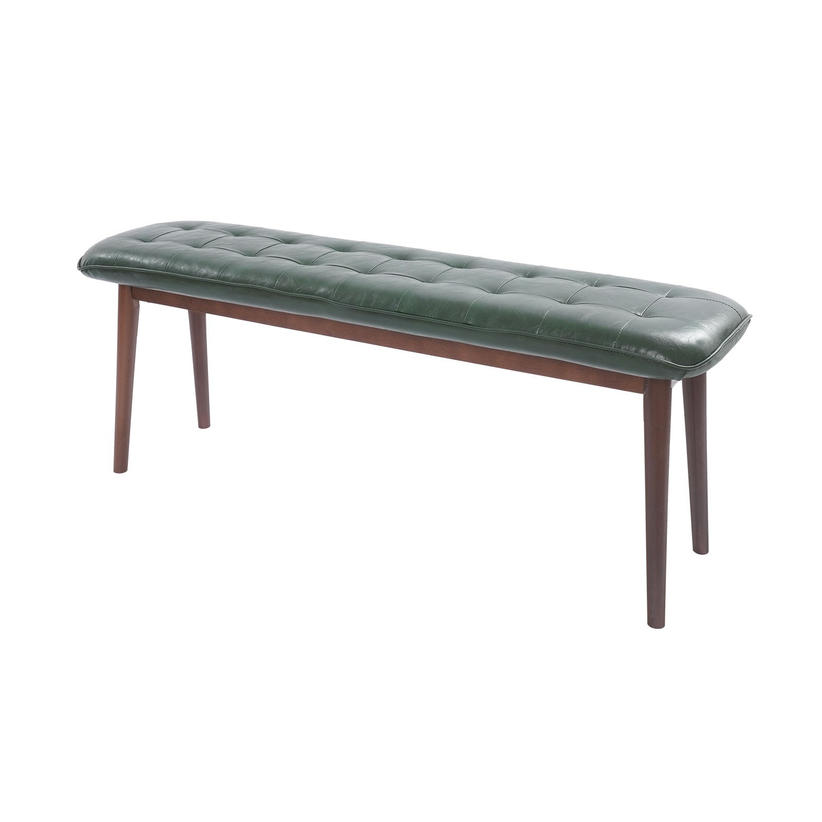 47.2 Inch Upholstered Entryway Wood Bench, Modern Shoe Bench Seat, Dark Green
