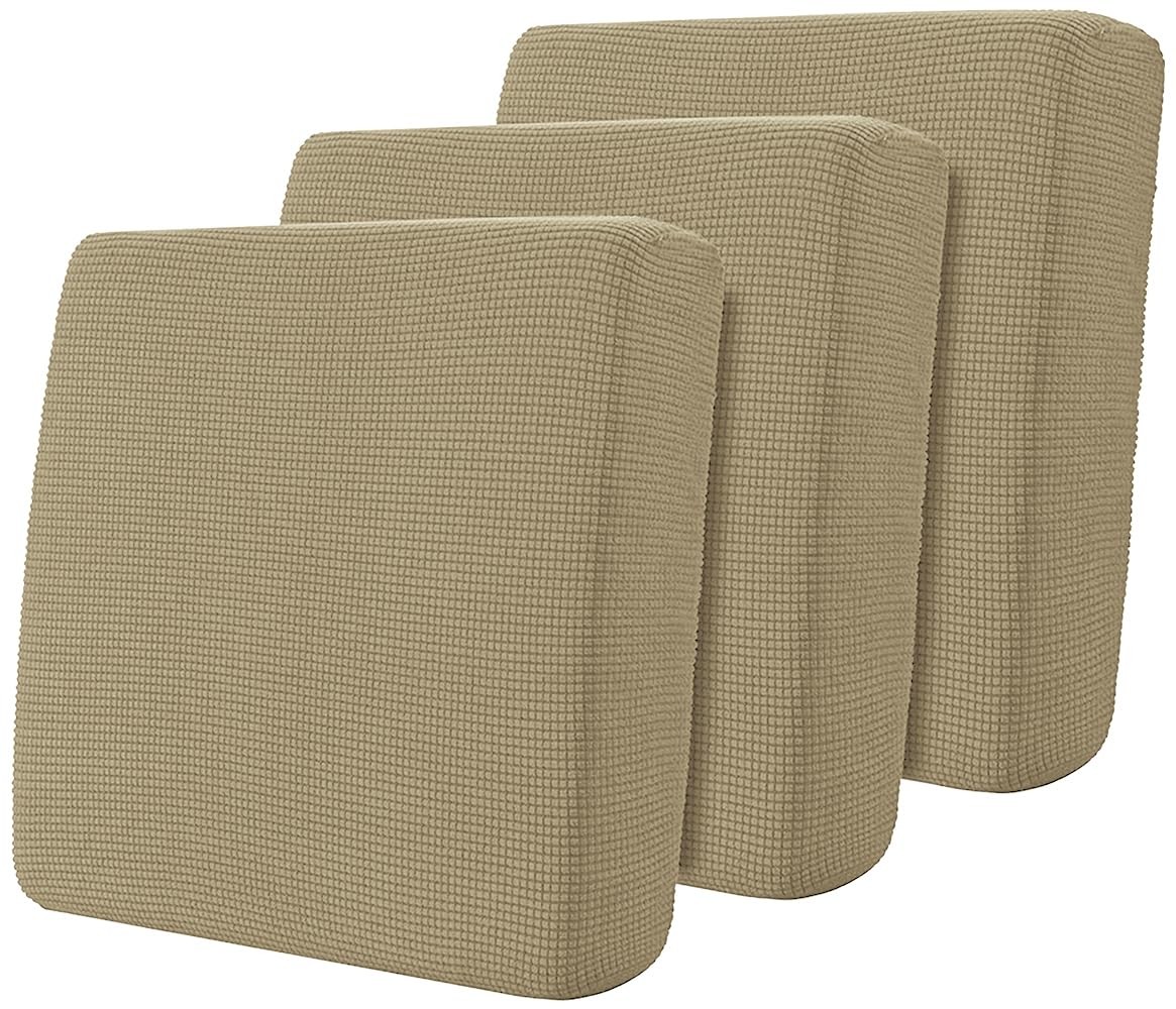 3 Piece Individual Couch Cushion Slipcovers Stretch Reversible Cushion Protec…