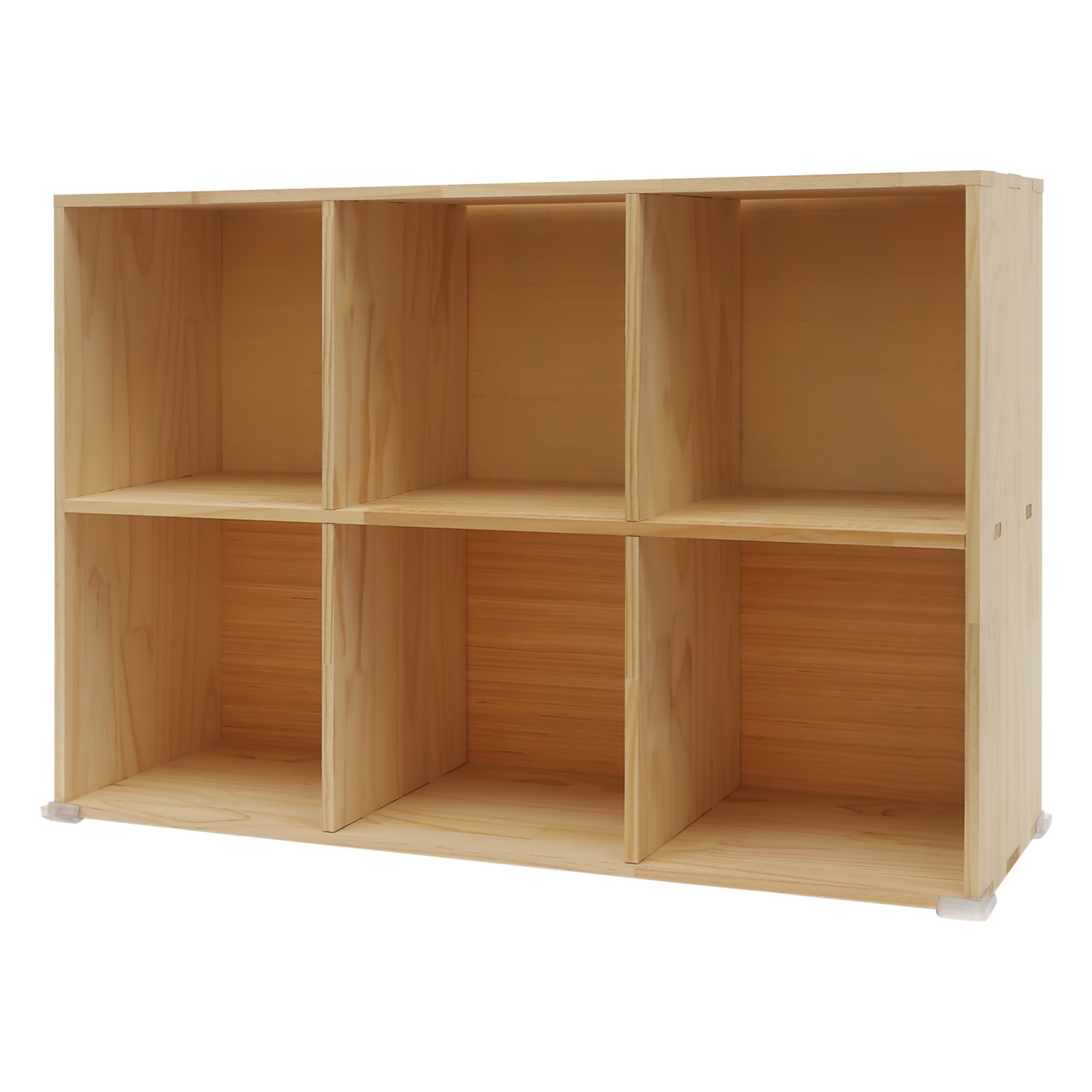 Solid Wood 6-Compartment Bookcase 90 × 30 × 60 cm Mortise And Tenon Shelf