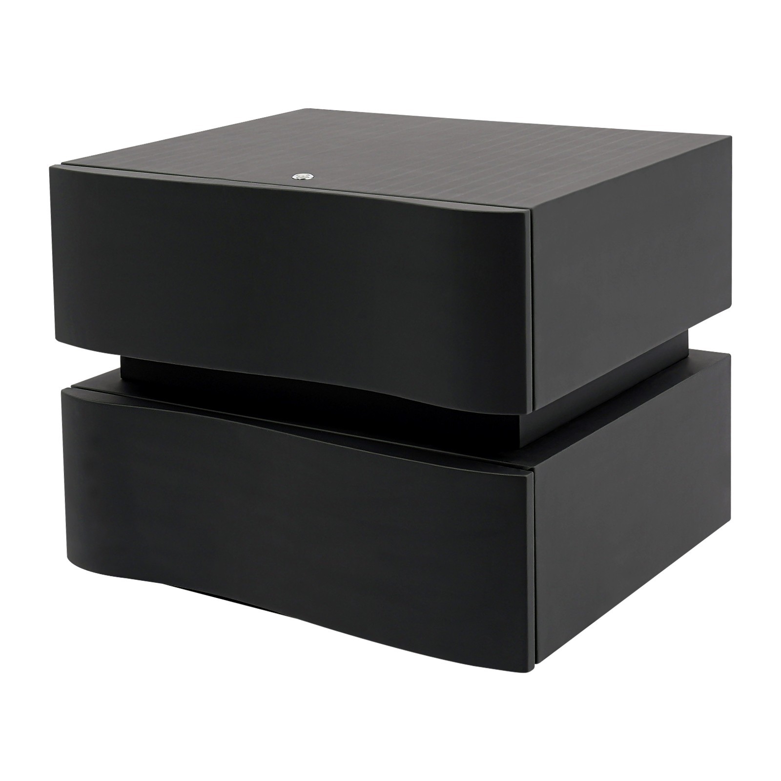 Modern Narrow Night Stand With 2 Drawers Bedside Table With Led Light Strip