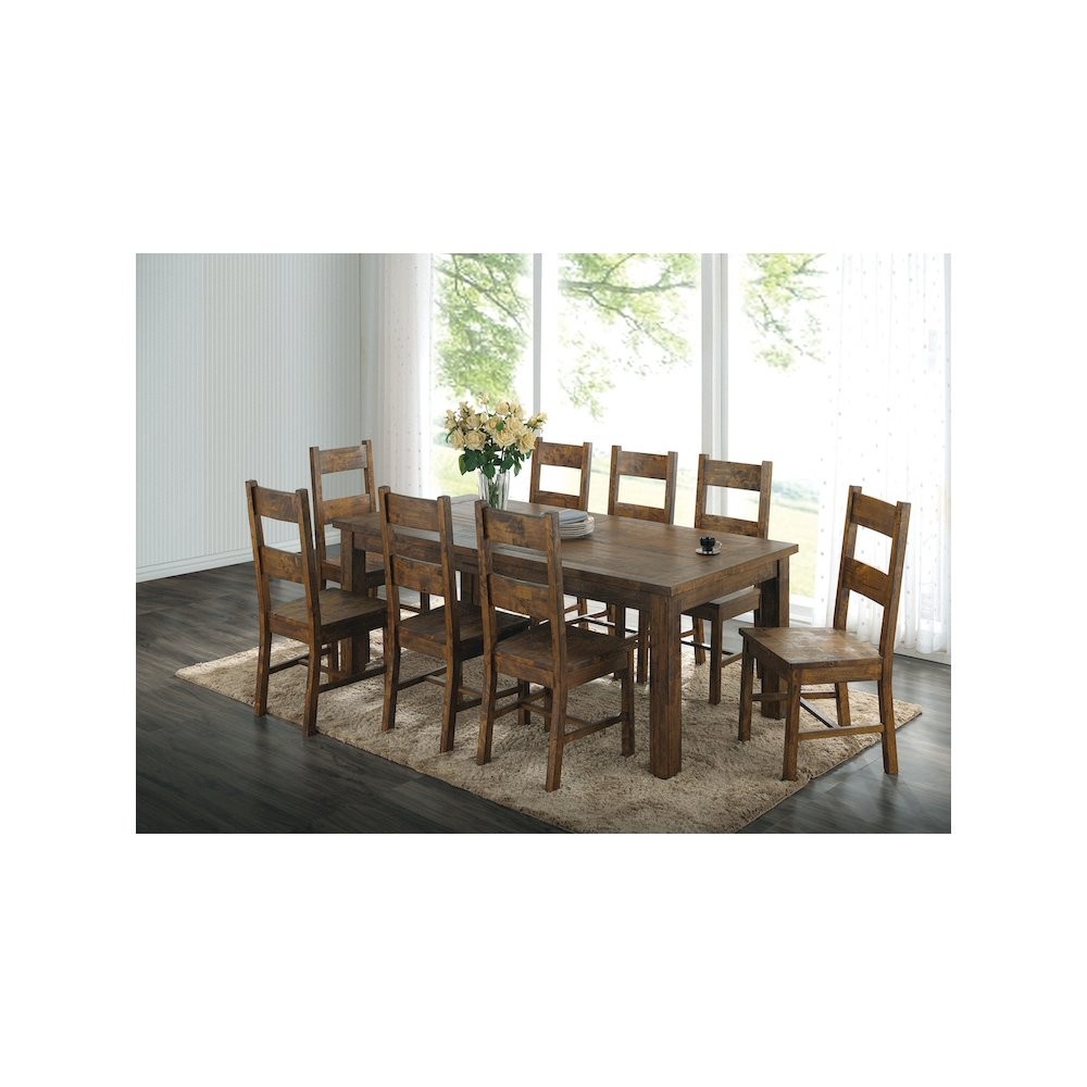 Coleman 9-piece Rectangular Dining Set Rustic Golden Brown