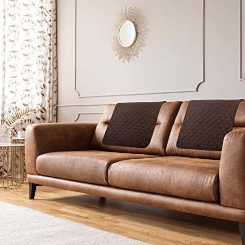 Recliner Headrest Sofa Cover Armrest Cover With Pockets Sofa Headrest Protector