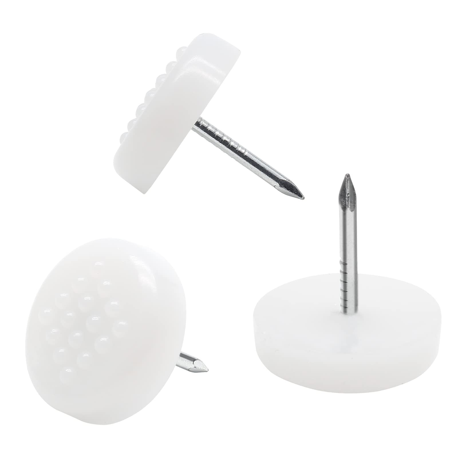 Unlorspy 100 Pcs White Nail on Furniture Glides, 19mm/3/4 Nail Furniture Pads…