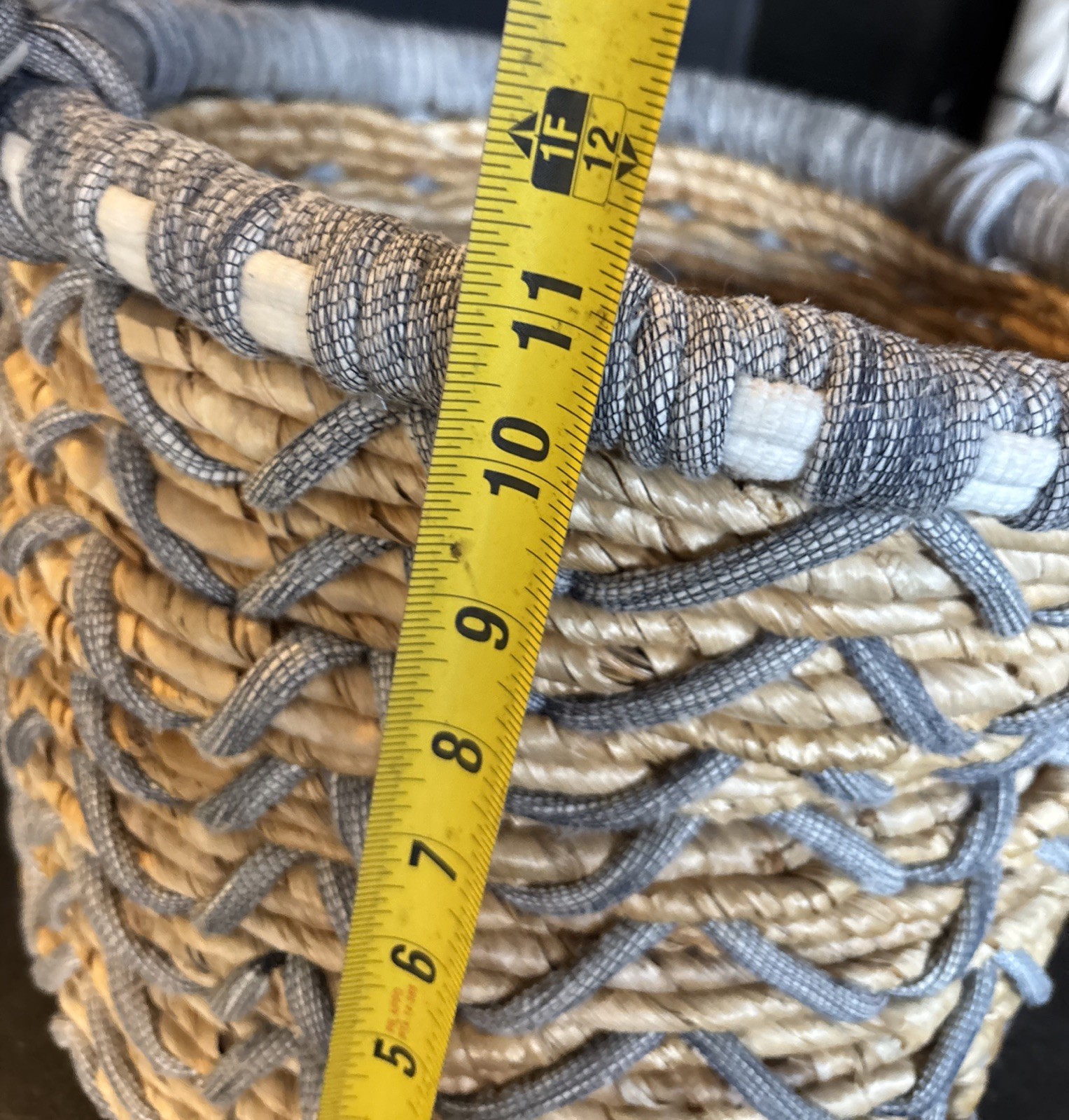 Woven Decorative Storage Basket, X-Large, 11″ x 15″ x 15″, Twisted W/ Handles