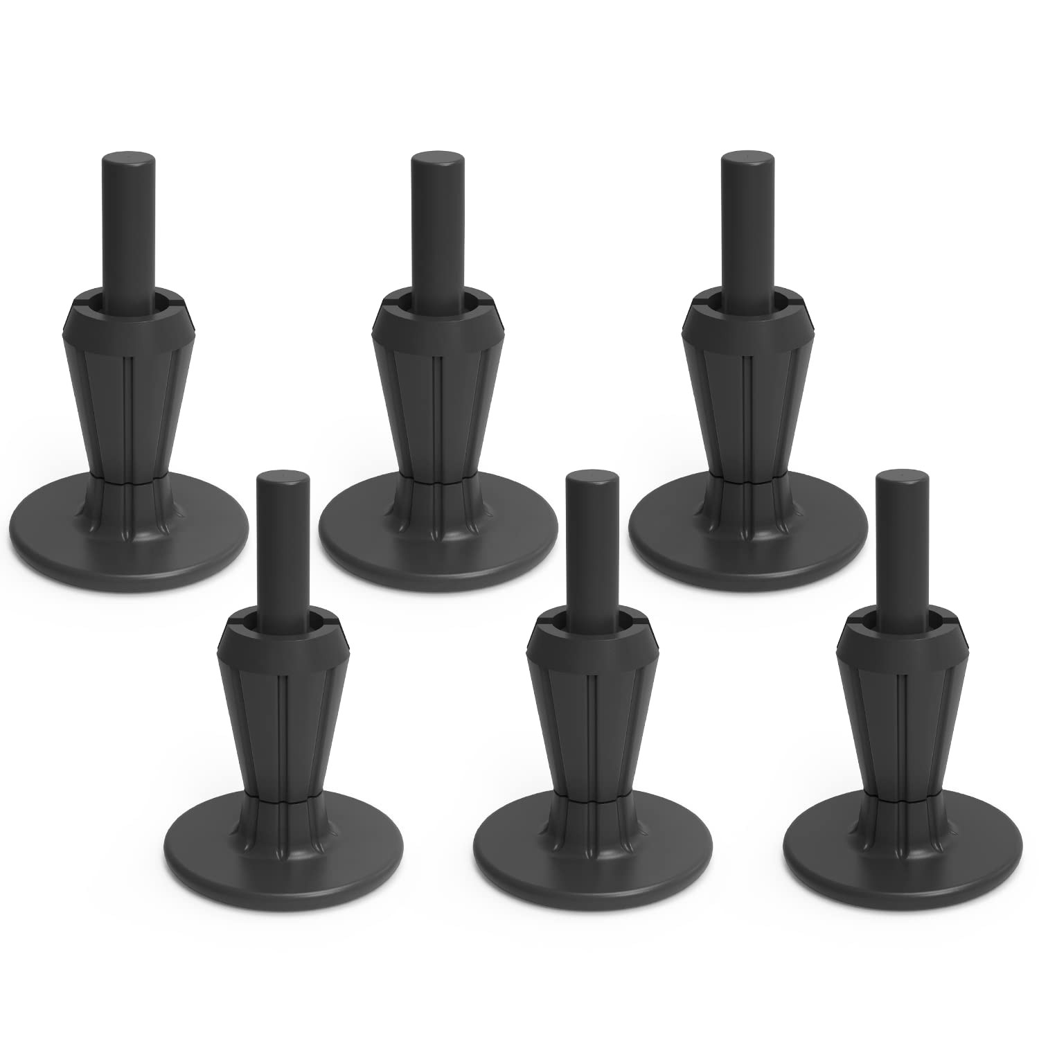 IRONDIY 6 Pcs Steel Stem Plastic Bed Frame Feet,Sturdy 4 inches, Black