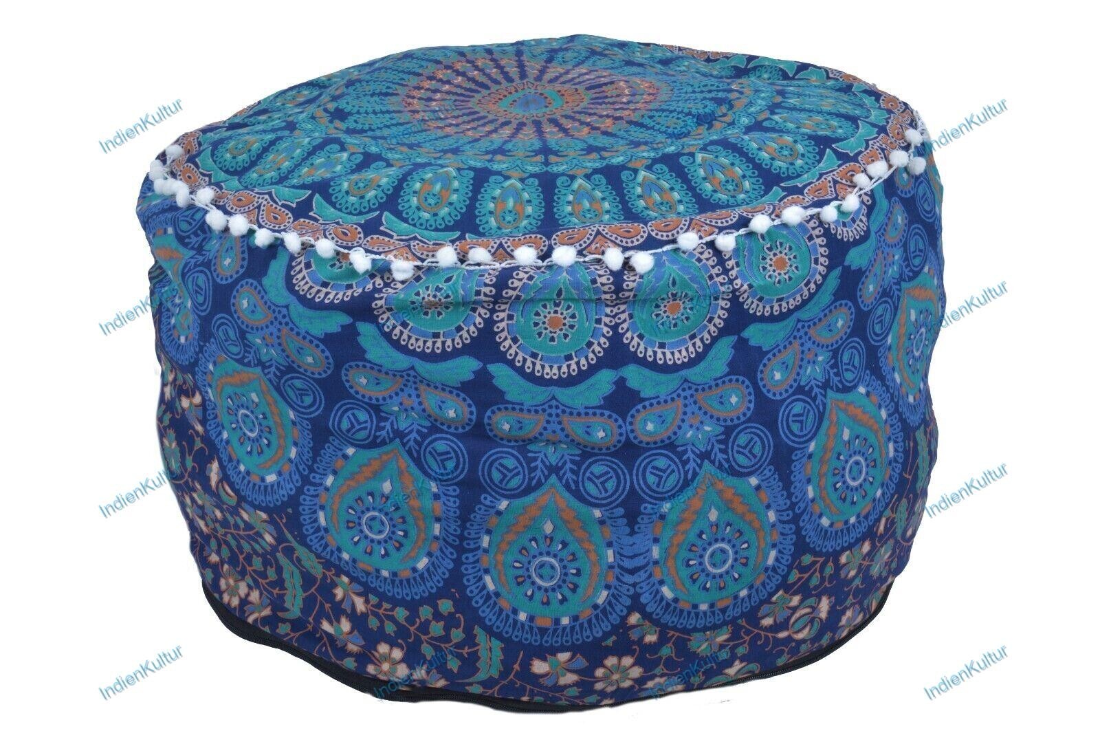 Handmade Traditional Decorative Mandala Ottoman Pouffe Footstool Chair Cover