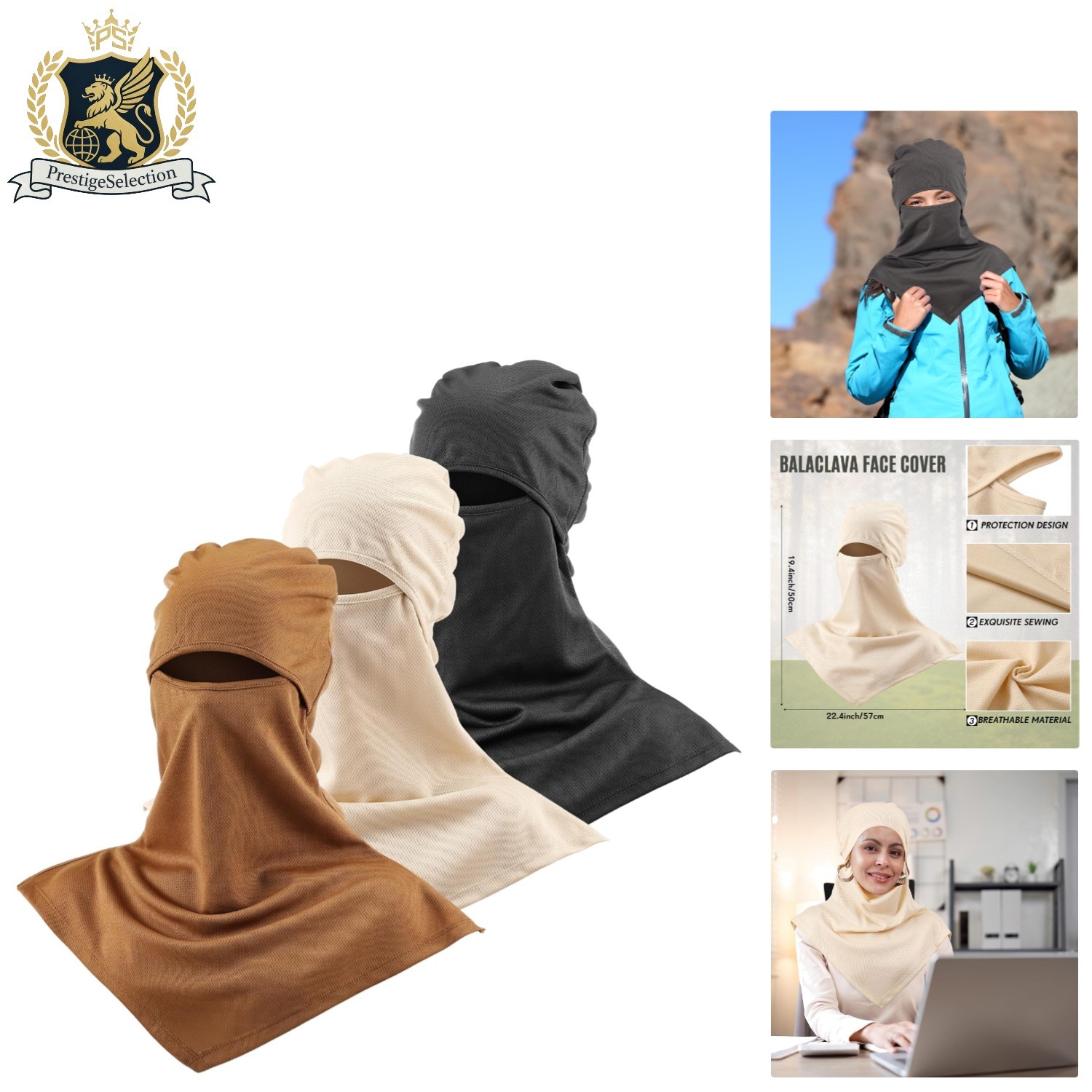 Lightweight 3-Piece Balaclava Set for Stylish Sun Protection & Outdoor Comfort