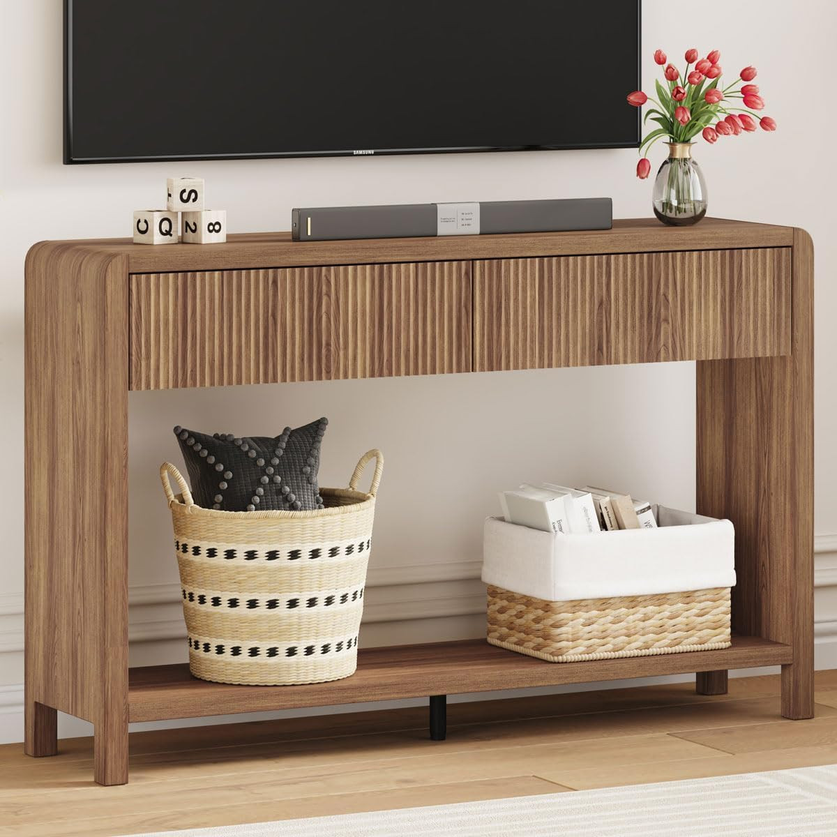 Console Sofa Table for Entryway, Wood Foyer Tables for Living Room, Farmhouse Co