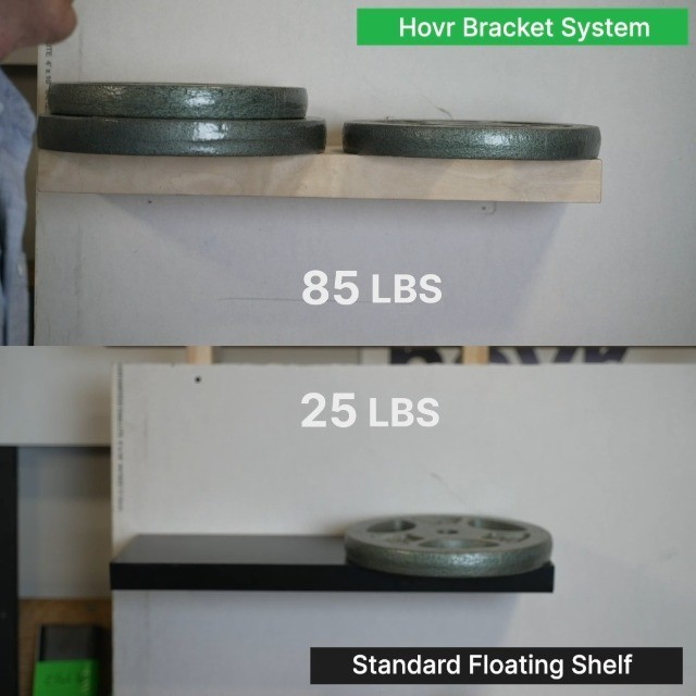 Aluminum Floating Shelves Wall Bracket System, 125LB Capacity, 2-Pack, 23.75