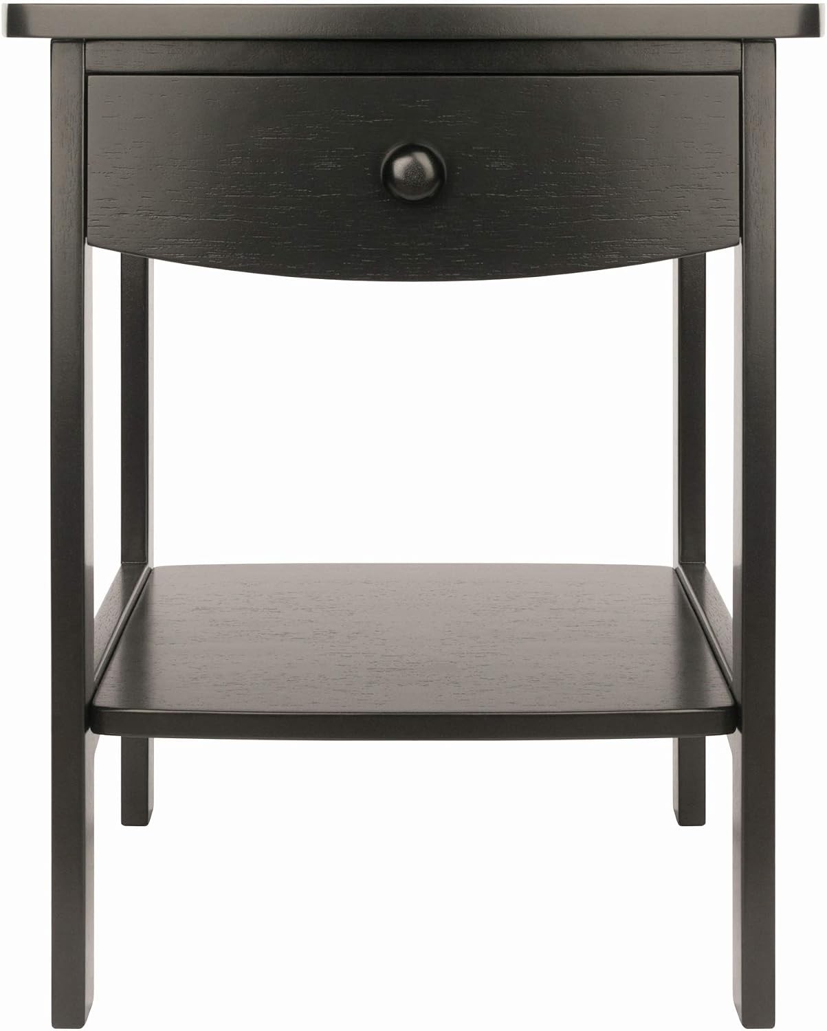 Winsome Wood Claire Accent Table Black Nightstand Storage Bedroom