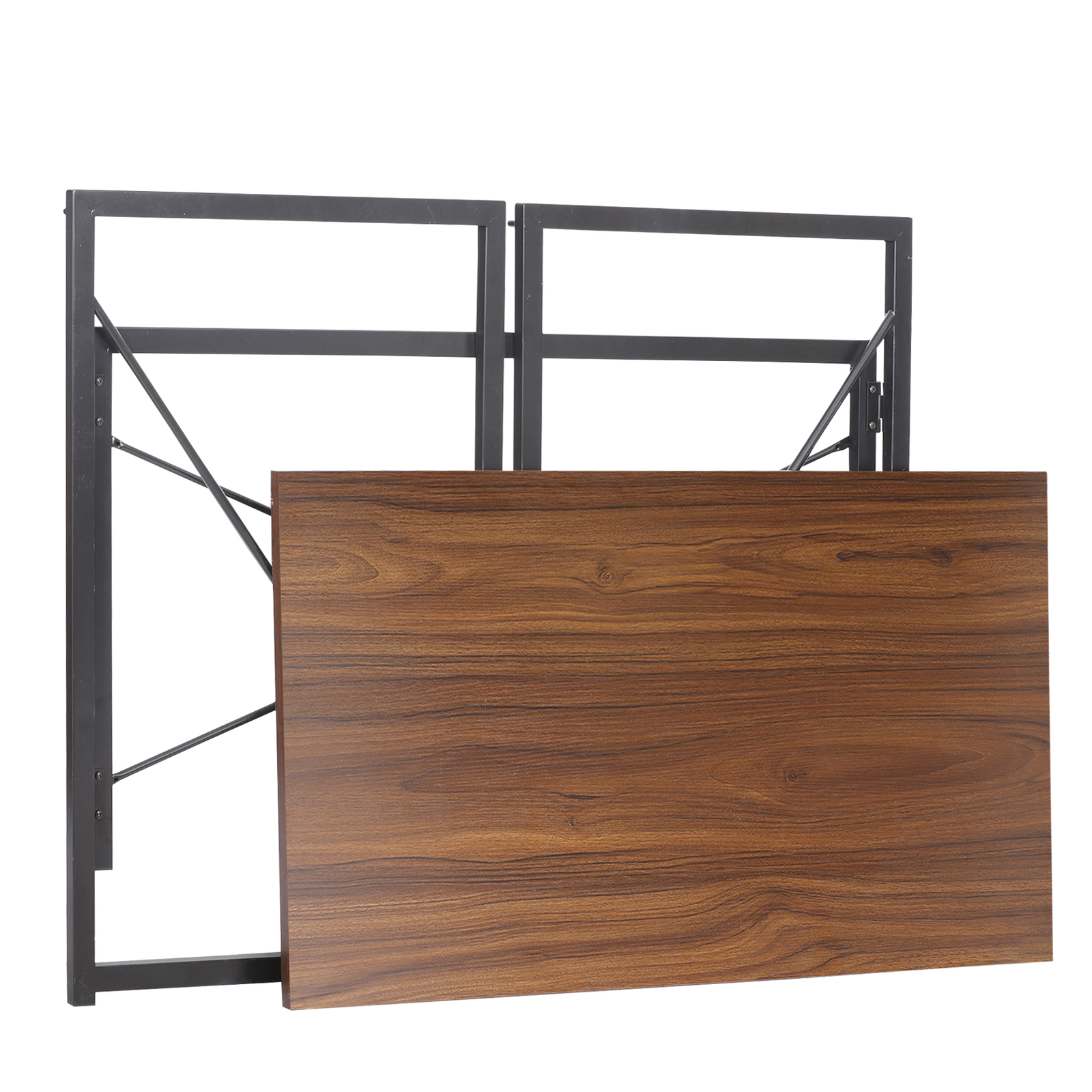 39″ Folding Computer Desk Writing Study Desk Laptop Table for Home Office Brown