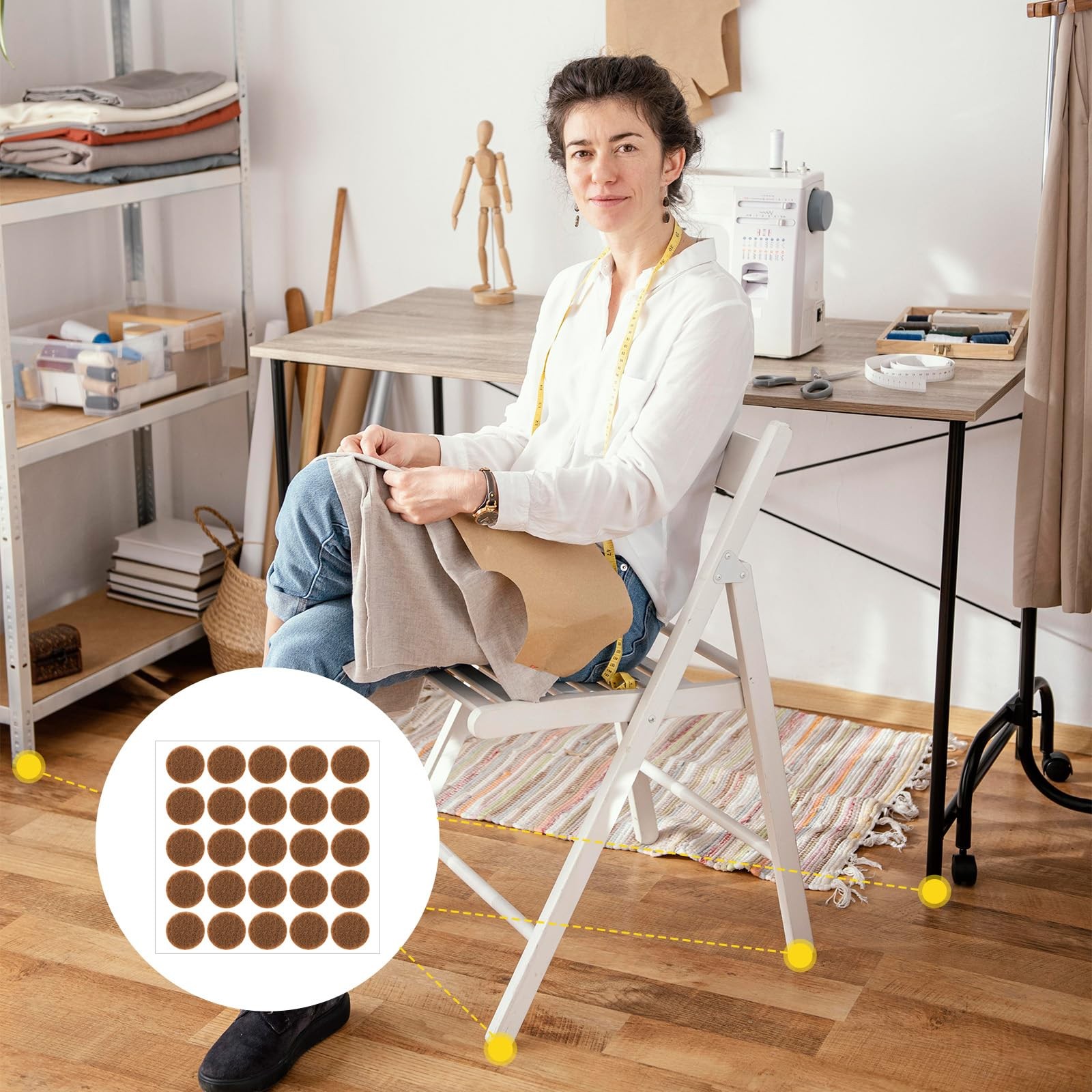 48 Pcs 1/2 Inch Felt Pads for Chair Legs Brown diameter 0.5 inches,