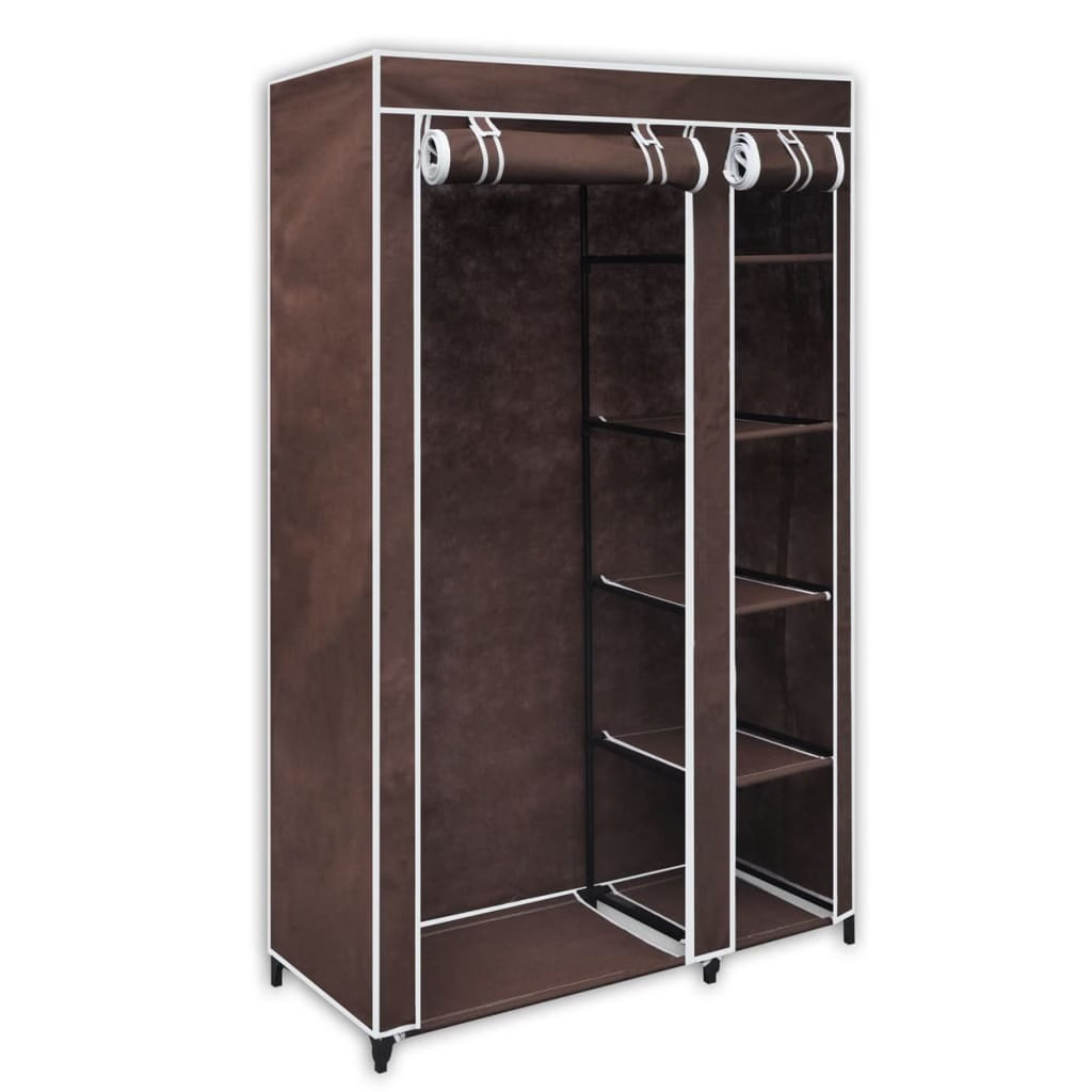 Folding Wardrobe Brown Polypropylene fabric, Steel tubes Medium