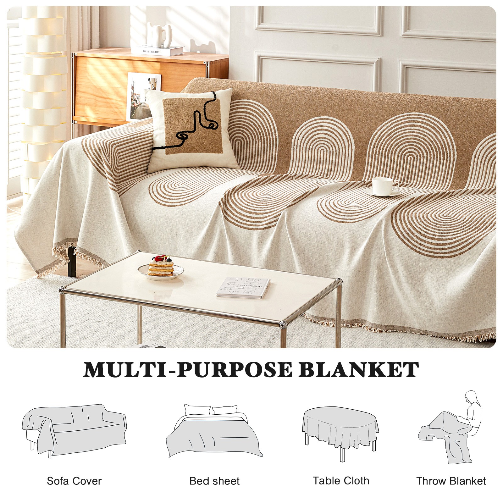 Boho Sofa Covers Reversible Chenille Sectional Couch Covers Dog Couch Protector