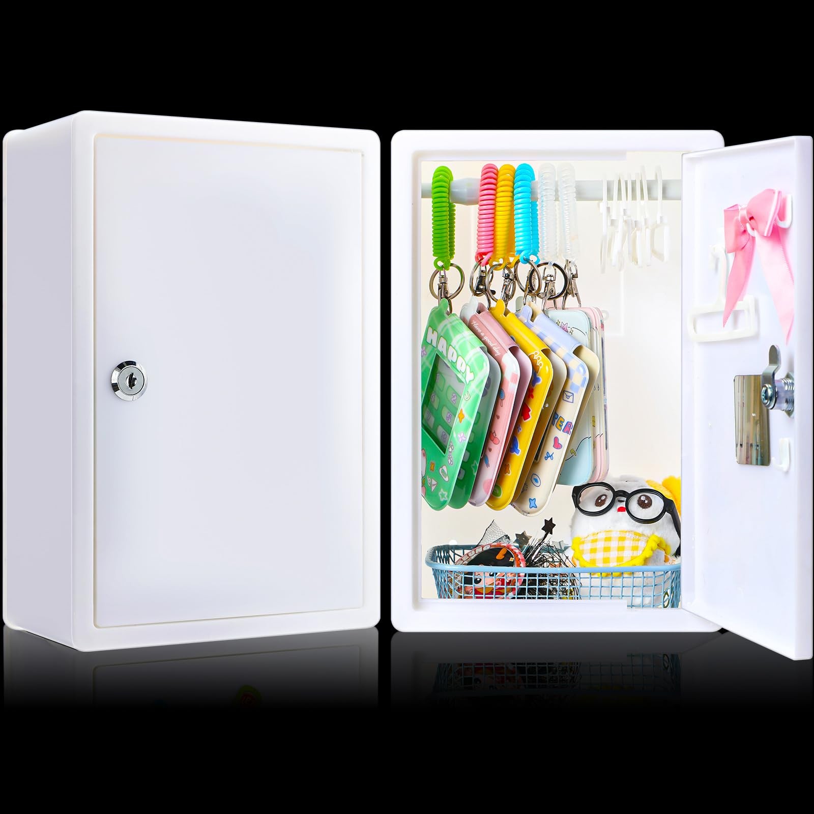 Geelin Mini Locker Keys Small Storage Cabinet Rectangular 11.81×3.94×4.33 Inch