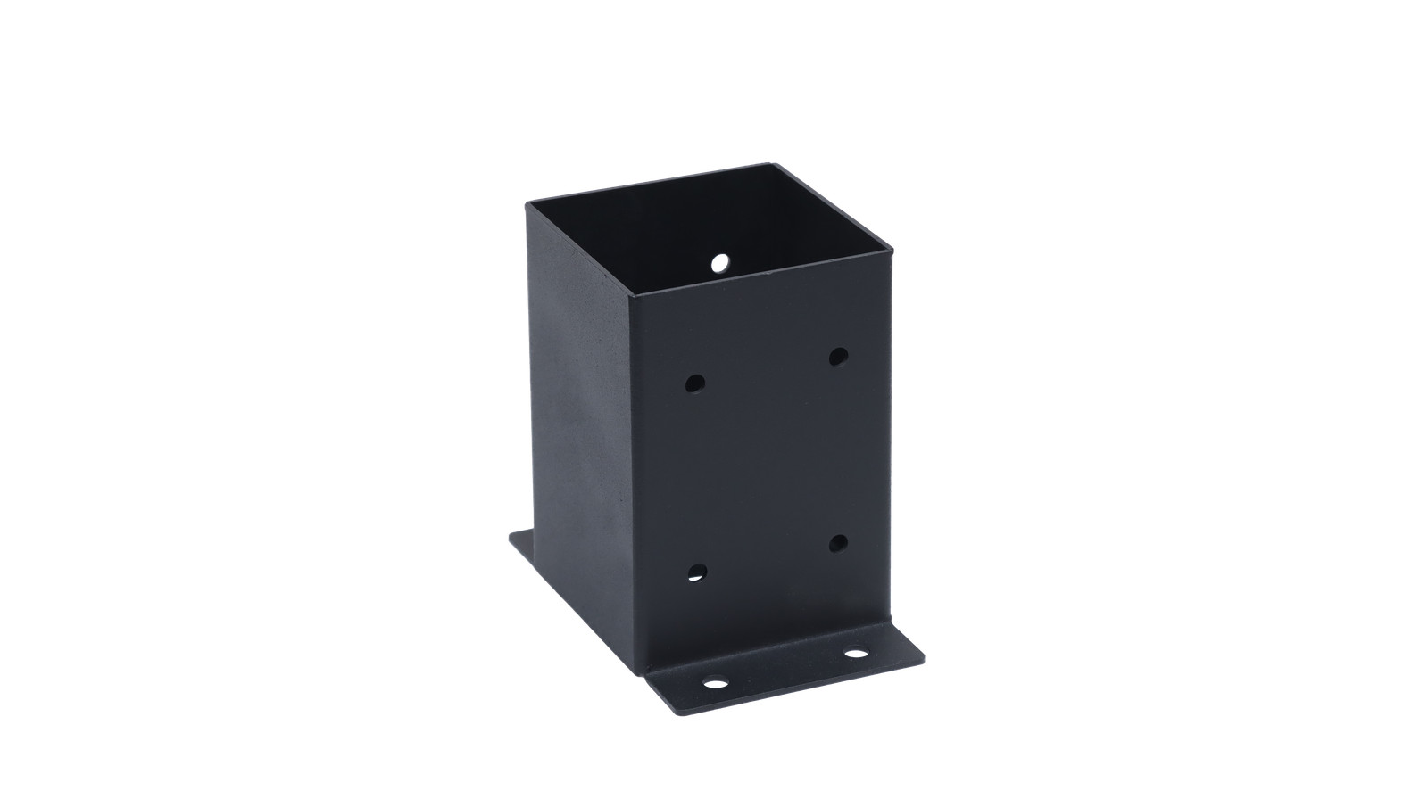 4×4 Edge-Mount Post Base Bracket 4-Pack 2-Side Flange Wall-Flush Deck Black
