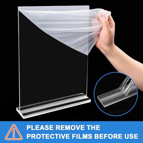 24 Pack Acrylic Sign Holder 8.5 x 11 Inches Clear Double Sided Vertical Table