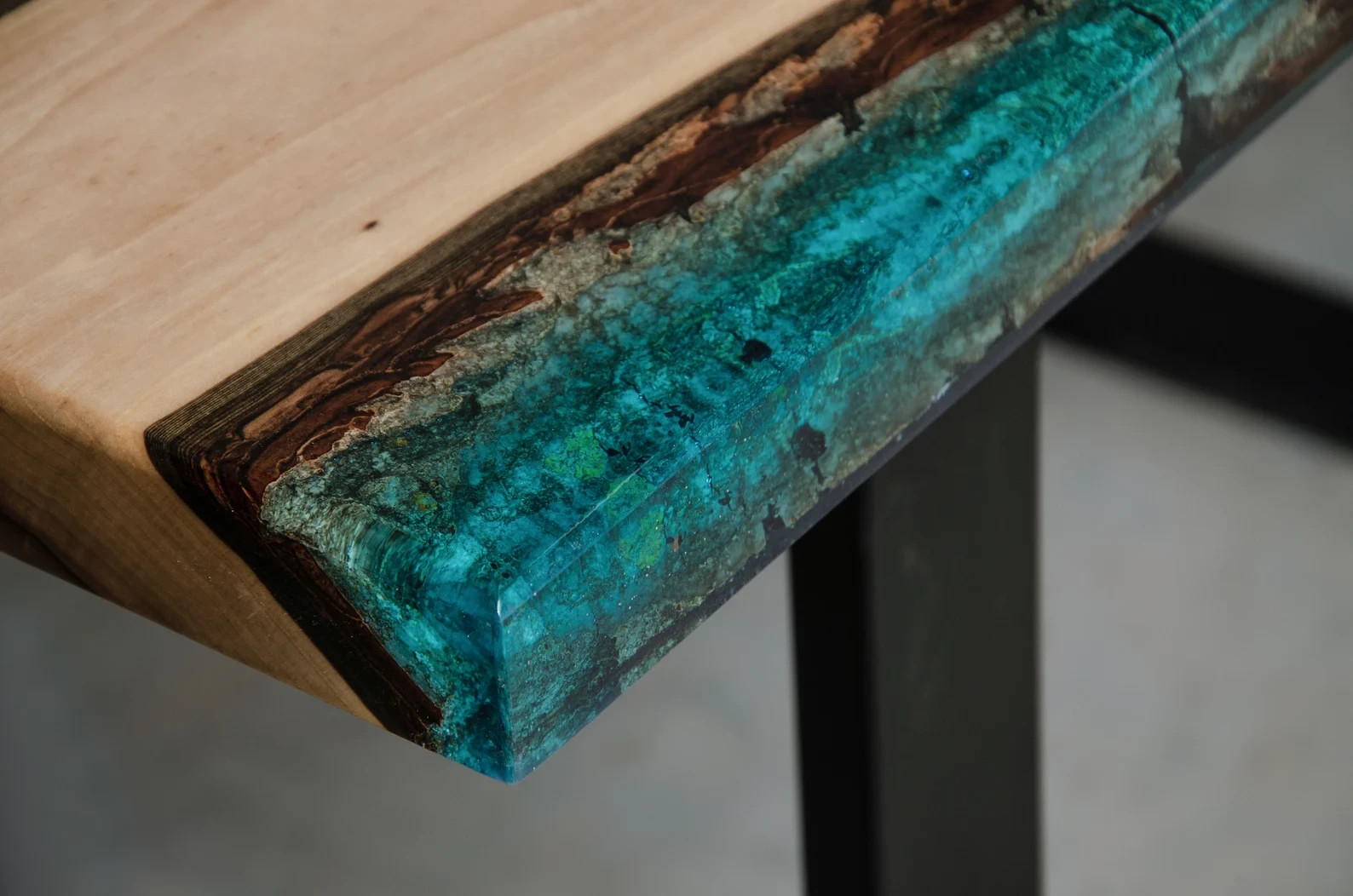 Coffee Table Solid Wood Epoxy Resin Side Table Live Edge Rivertable Loft Table