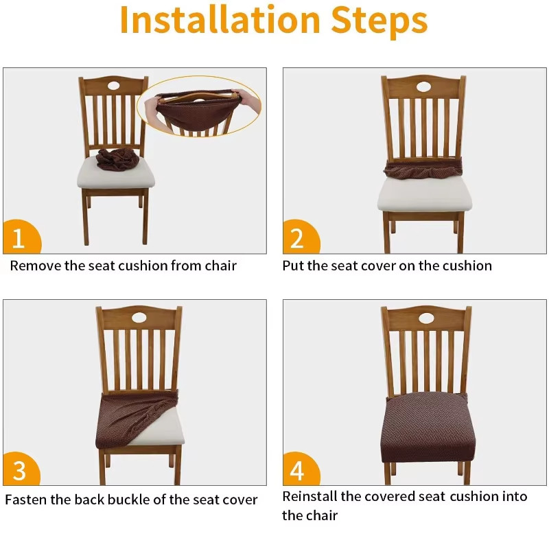 New Durable Jacquard Chair Seat Covers Removable Washable Anti-Dust Stretch Span