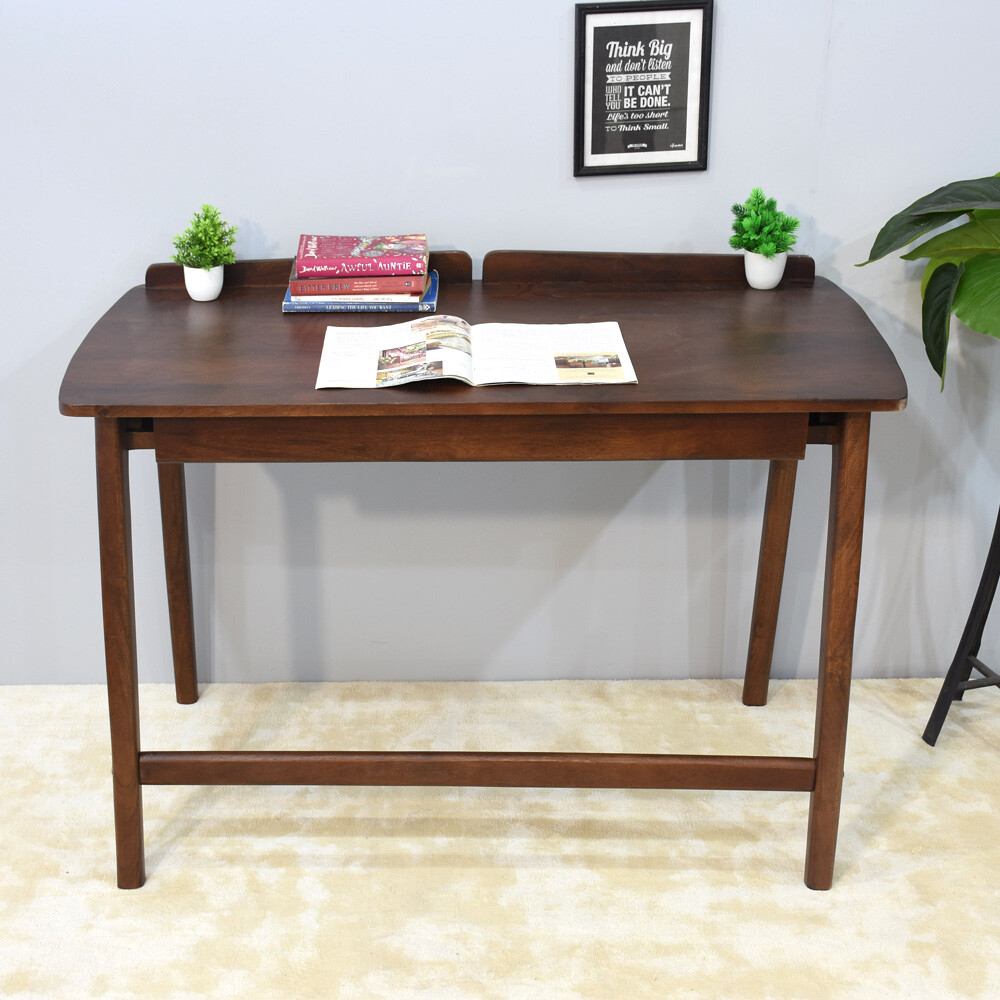 Handmade 100% Mango Wood Knock Down Light Walnut Color Rectangular Study Table