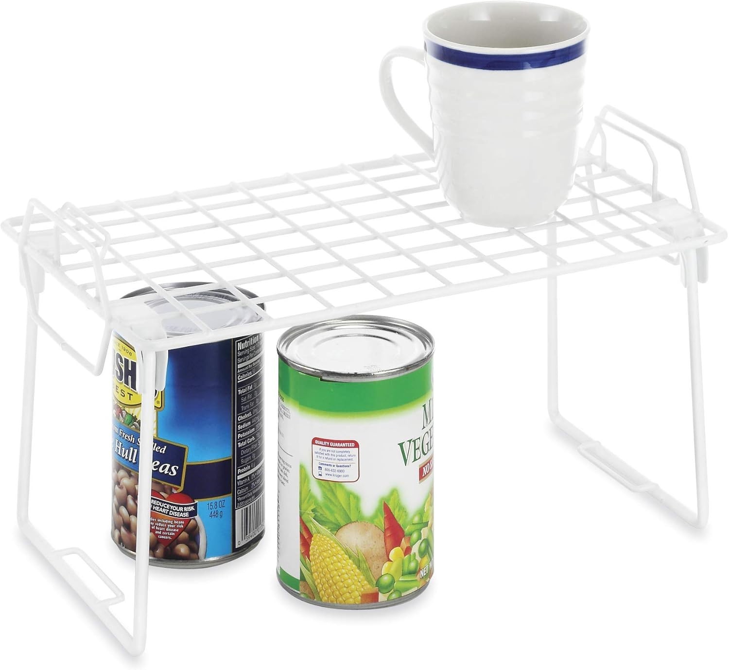 Wire Grid Stacking Shelf Small, White