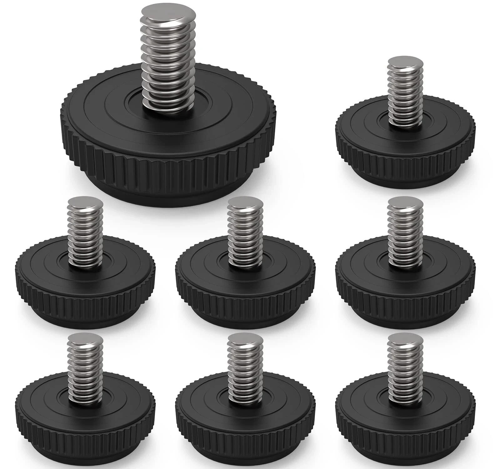 8 Pack 5/16-18 Stainless Steel Adjustable Threaded Furniture Leg Leveling Feet S
