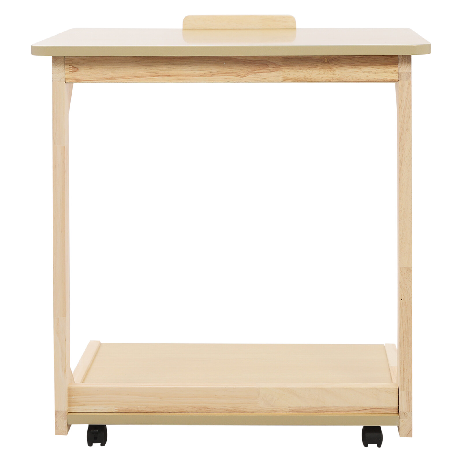 C Shaped End Table 23.62*15.75*24.8in Sofa Table Adjustable Tilt Angle W/ Wheels
