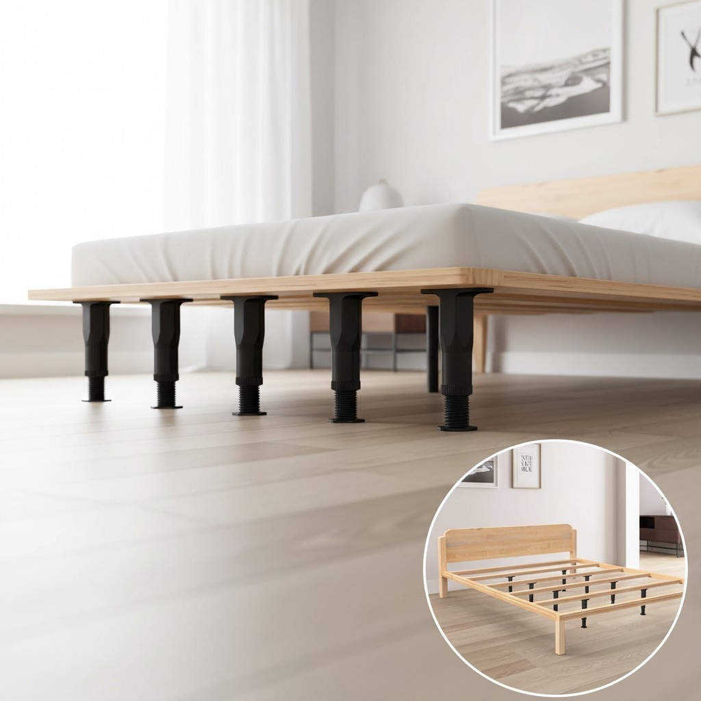 Heavy-Duty Adjustable Bed Frame Support Legs, 6 Pack for 800 lb Capacity