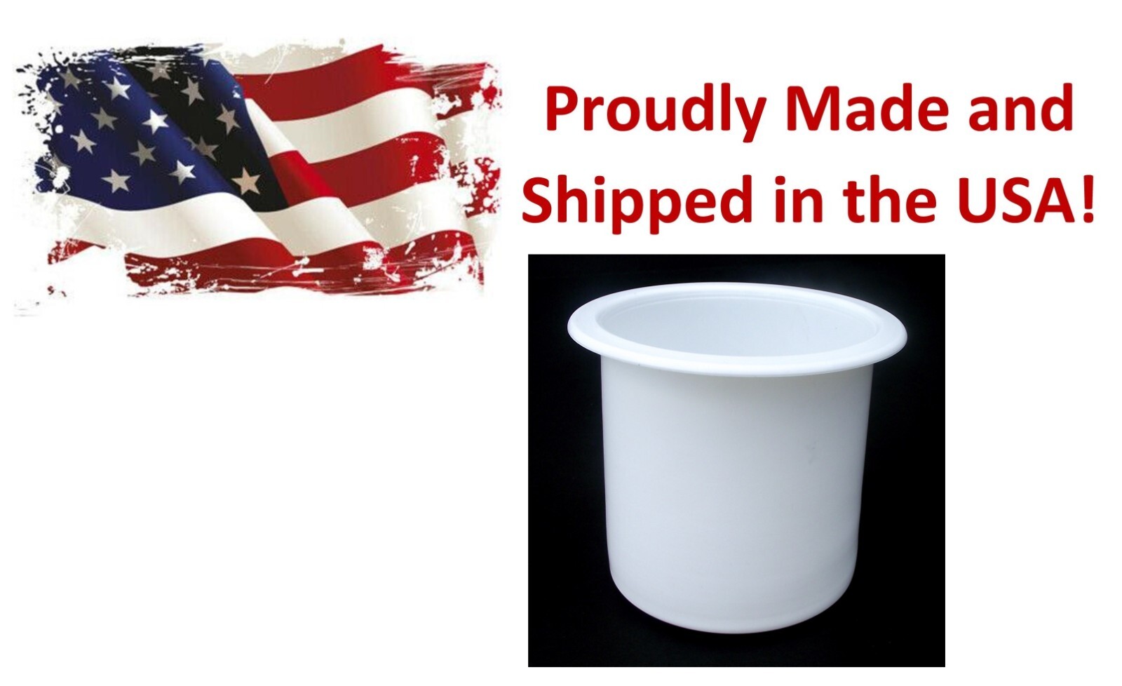 White Plastic Cup Holder Boat RV Car Truck Insert Sofa Poker Tables Dropin 2″7/8