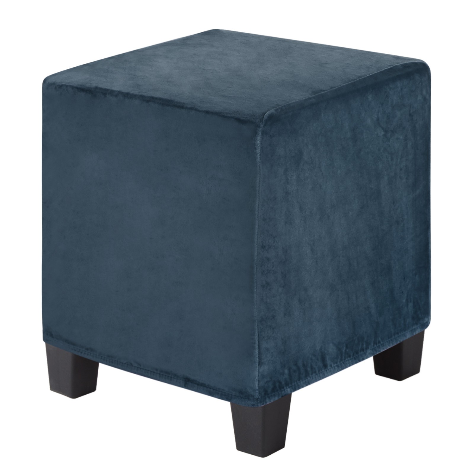 1-Pack 13″x13″x15″ Stretch Square Ottoman covers Footstool Protector Navy