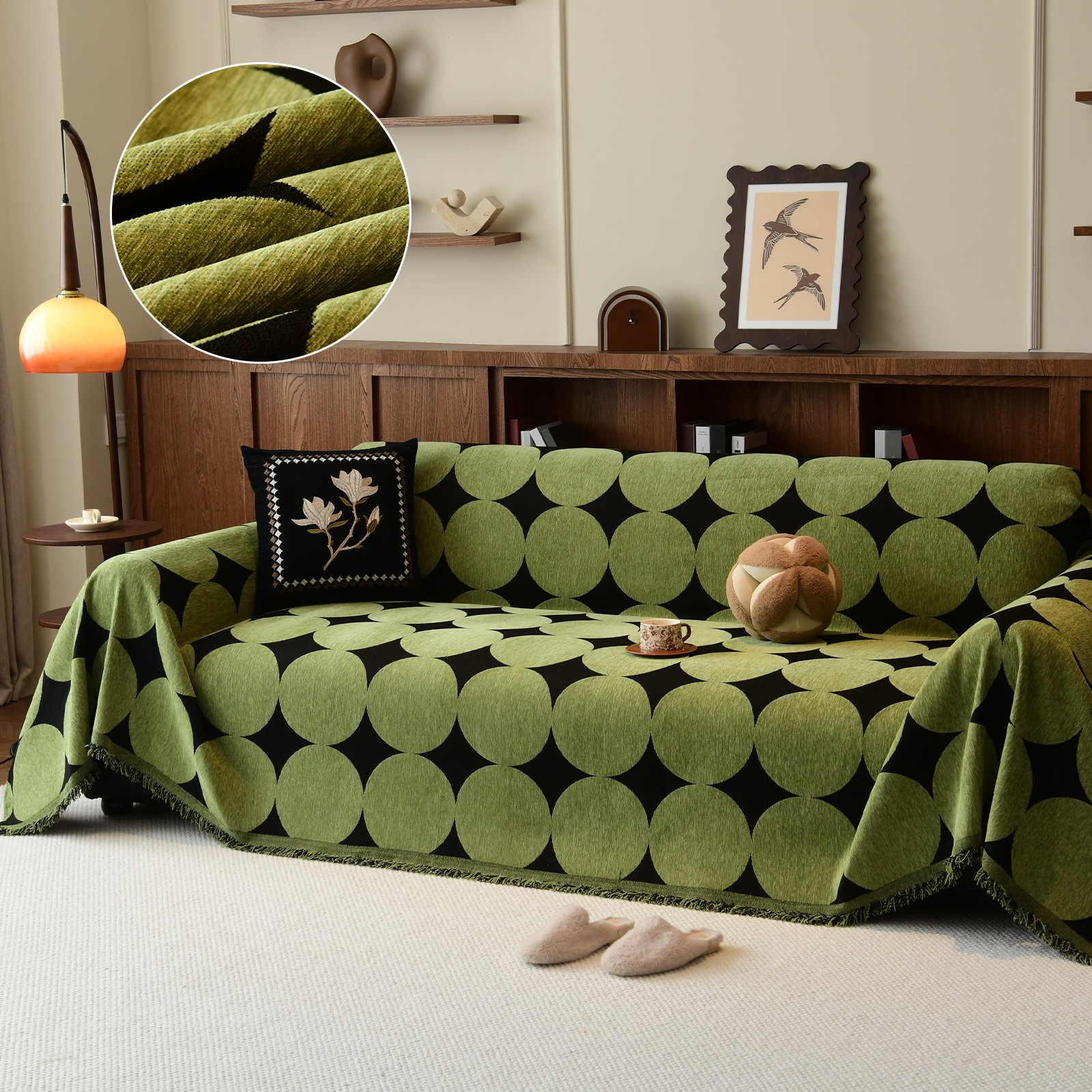 Pet Friendly Sofa Cover Scratch Resistant Chenille Slipcover Furniture Protector