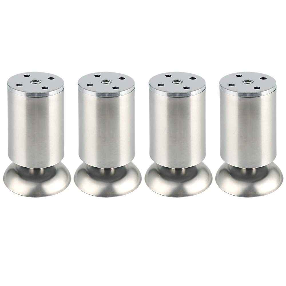 Adjustable Stainless Steel Furniture Legs Brushed Nickel 4×2 Inch 4 PCS