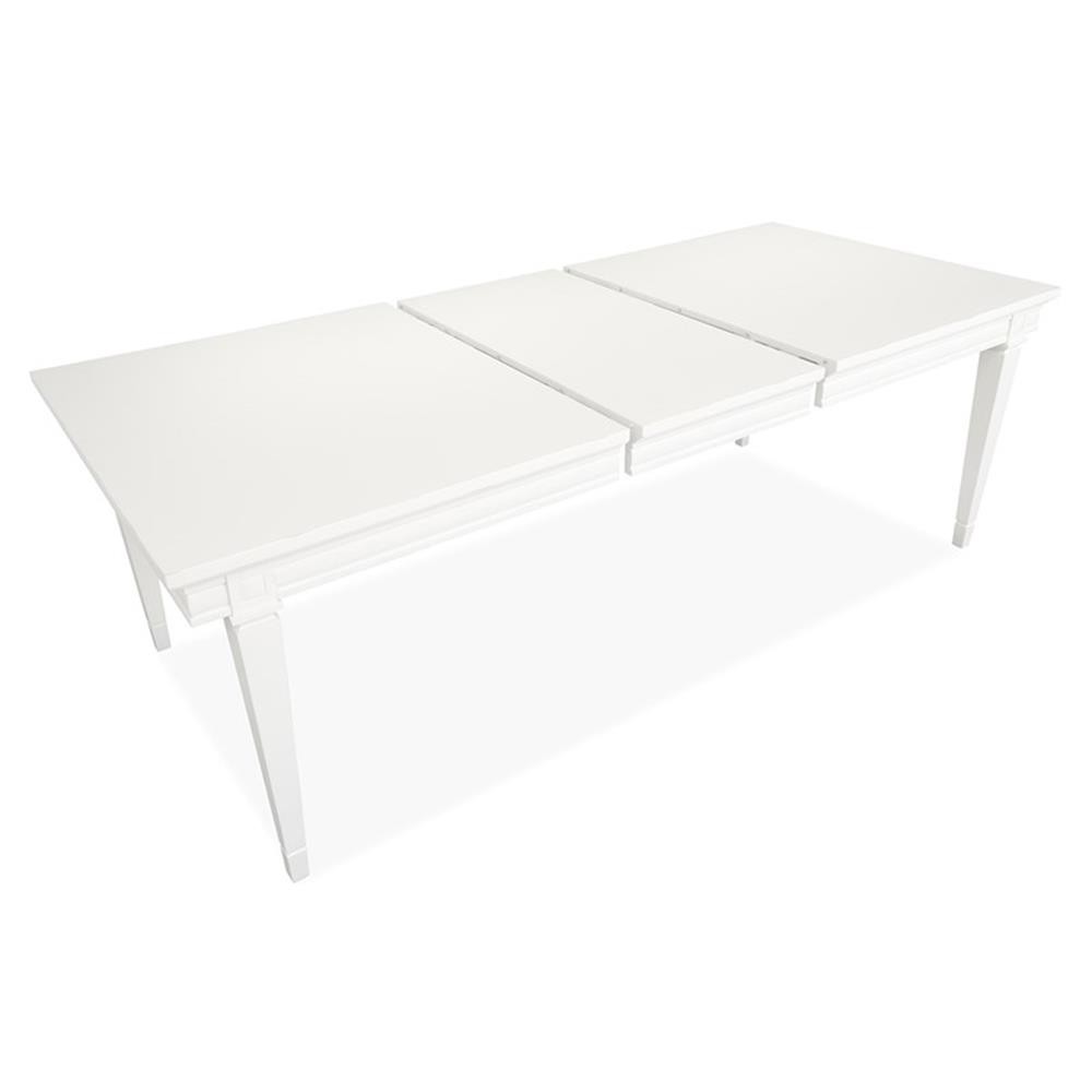 Bowery Hill Extendable Rectangular Dining Table 68″-88″ in Egg Shell White