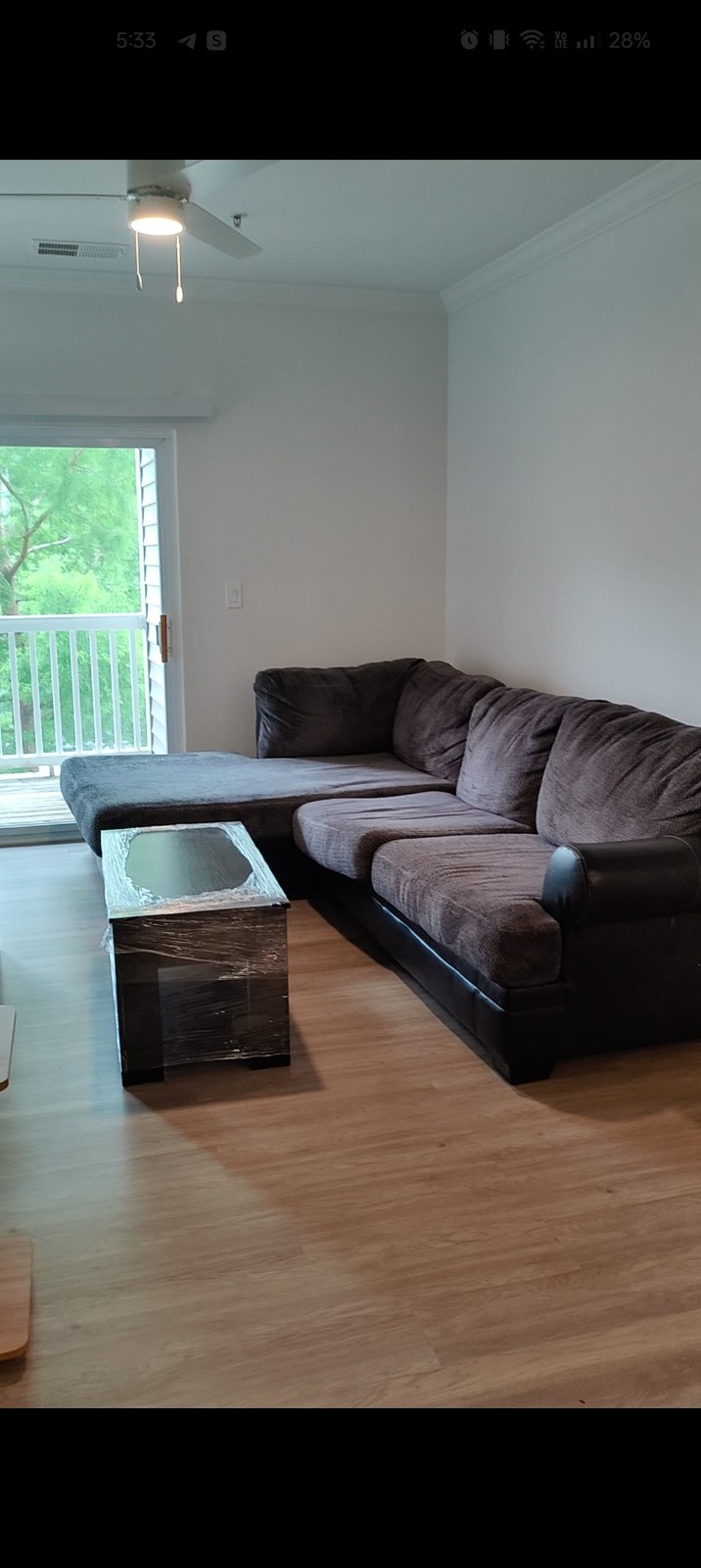 Gray/Black Traditional Sectional Sofa, Blended Fabric, 35x56x32, 6