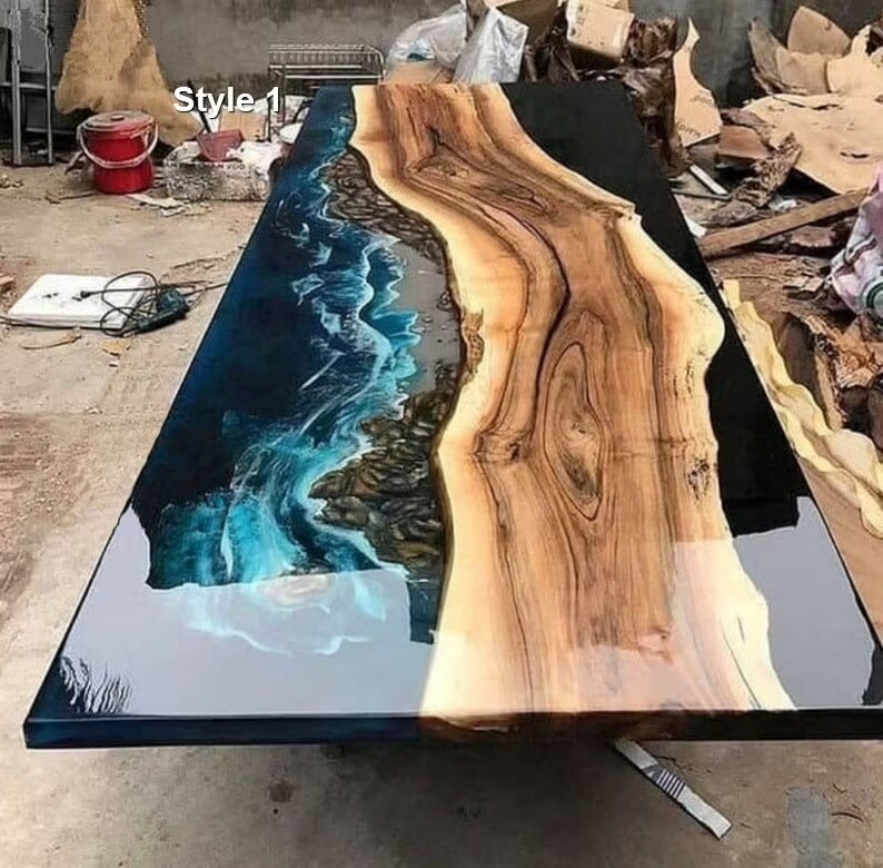 Made To Order Diy Epoxy Resin Table Top Acacia Wooden Dining Table Home Décor
